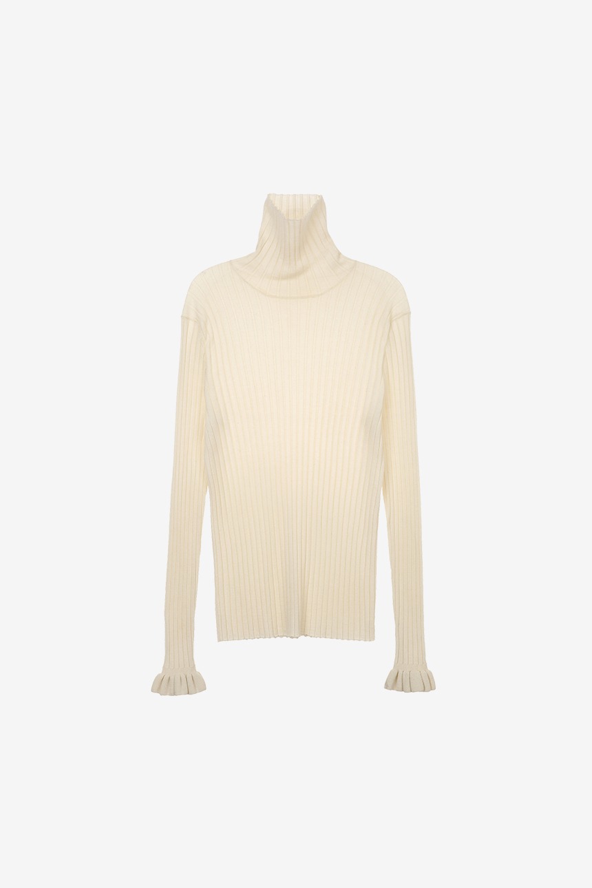 [박나언, 이나연 착용]WANGSIMNI Turtle neck wool knit top (Cream)