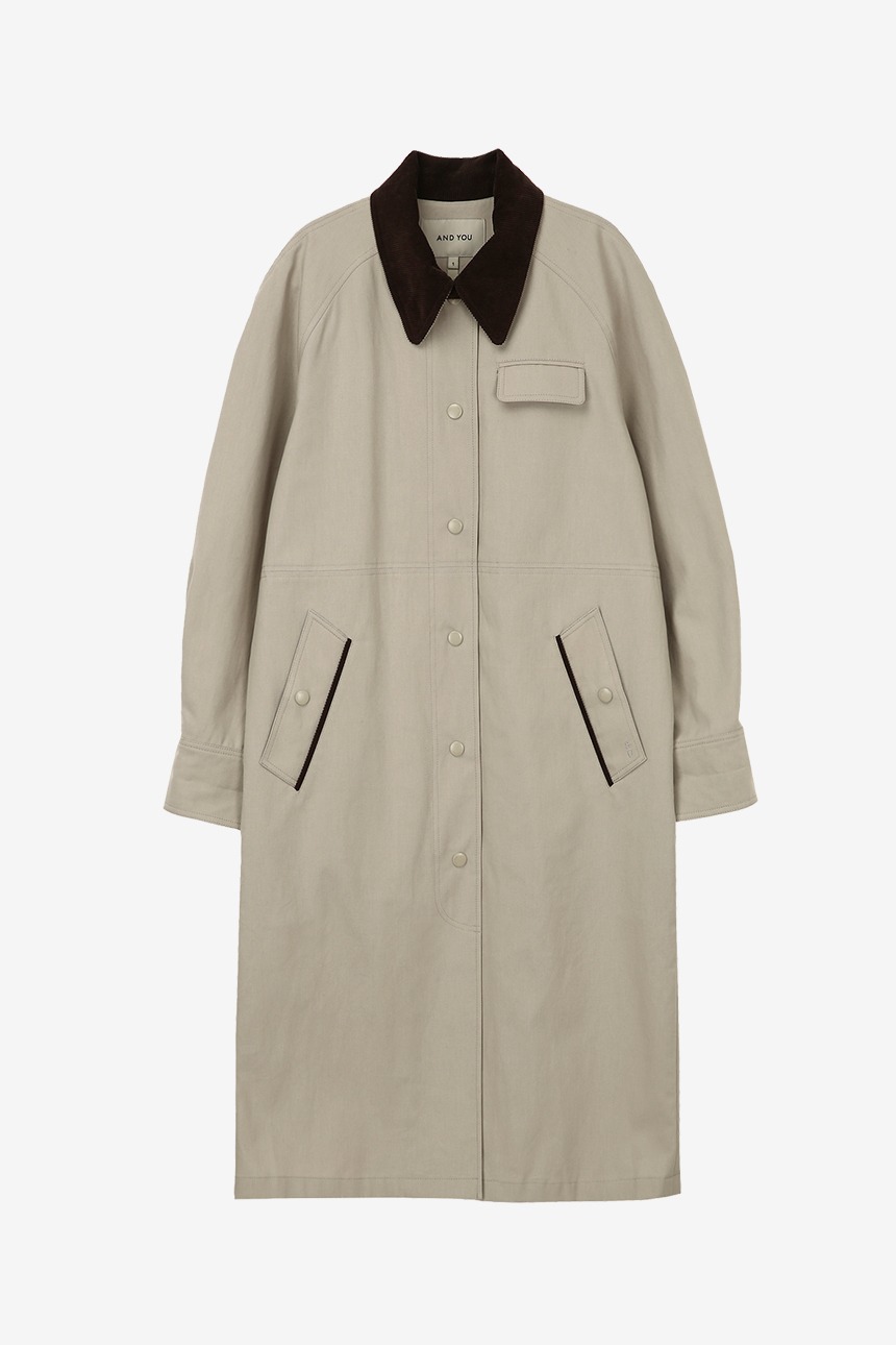 RICHMOND Corduroy collar trench coat (Beige)