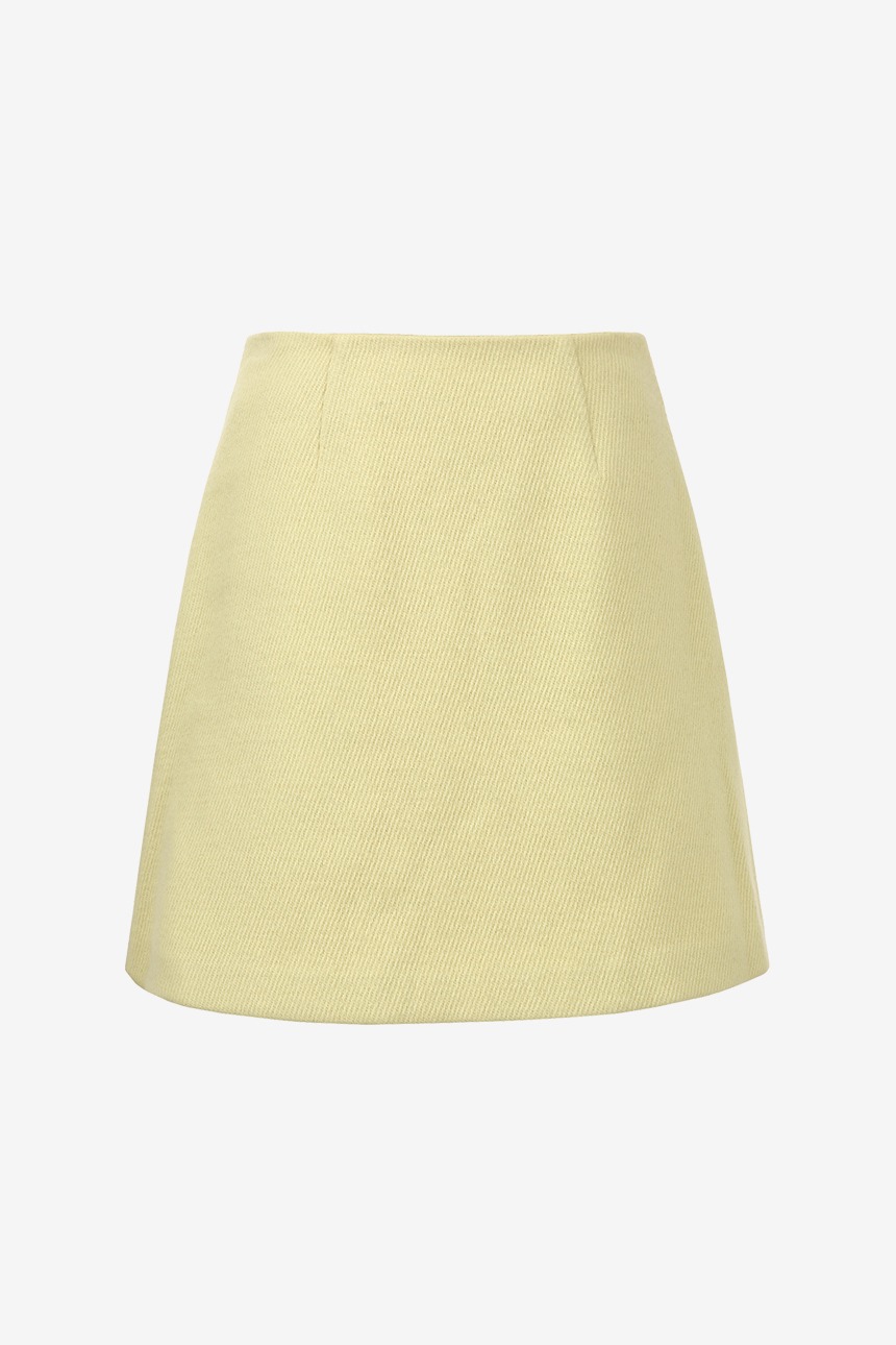 MAYFAIR A-line wool mini skirt (Lemon)
