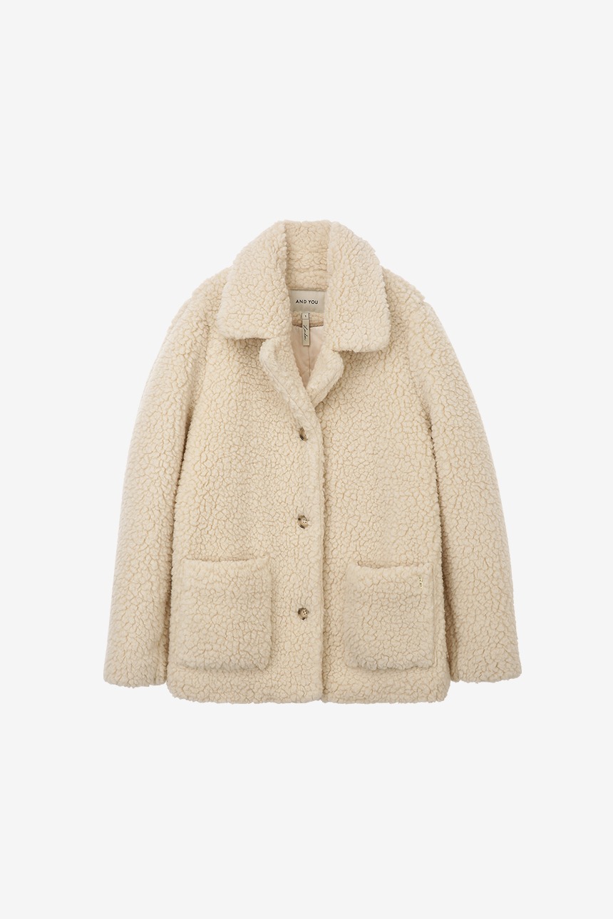 [윤승아 착용]BRIXTON Eco shearing wool coat (Ivory)