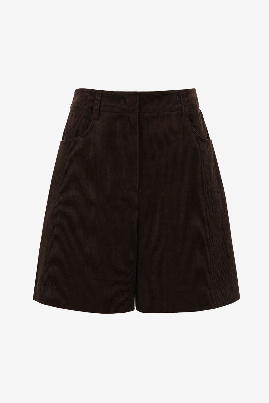 [2size 11/28 예약배송]PUTNEY High-rise corduroy shorts (Chocolate)