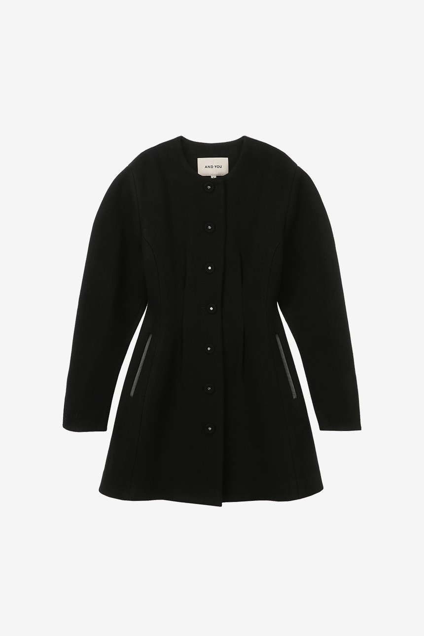 [박나언 착용]TRAFALGAR Volume sleeve wool coat (Black)