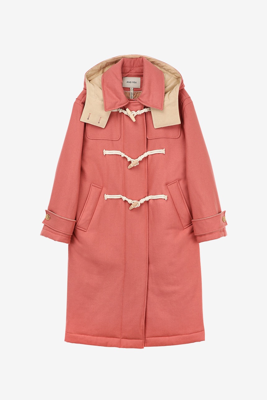 TATE MODERN Padded duffle wool coat (Coral pink)