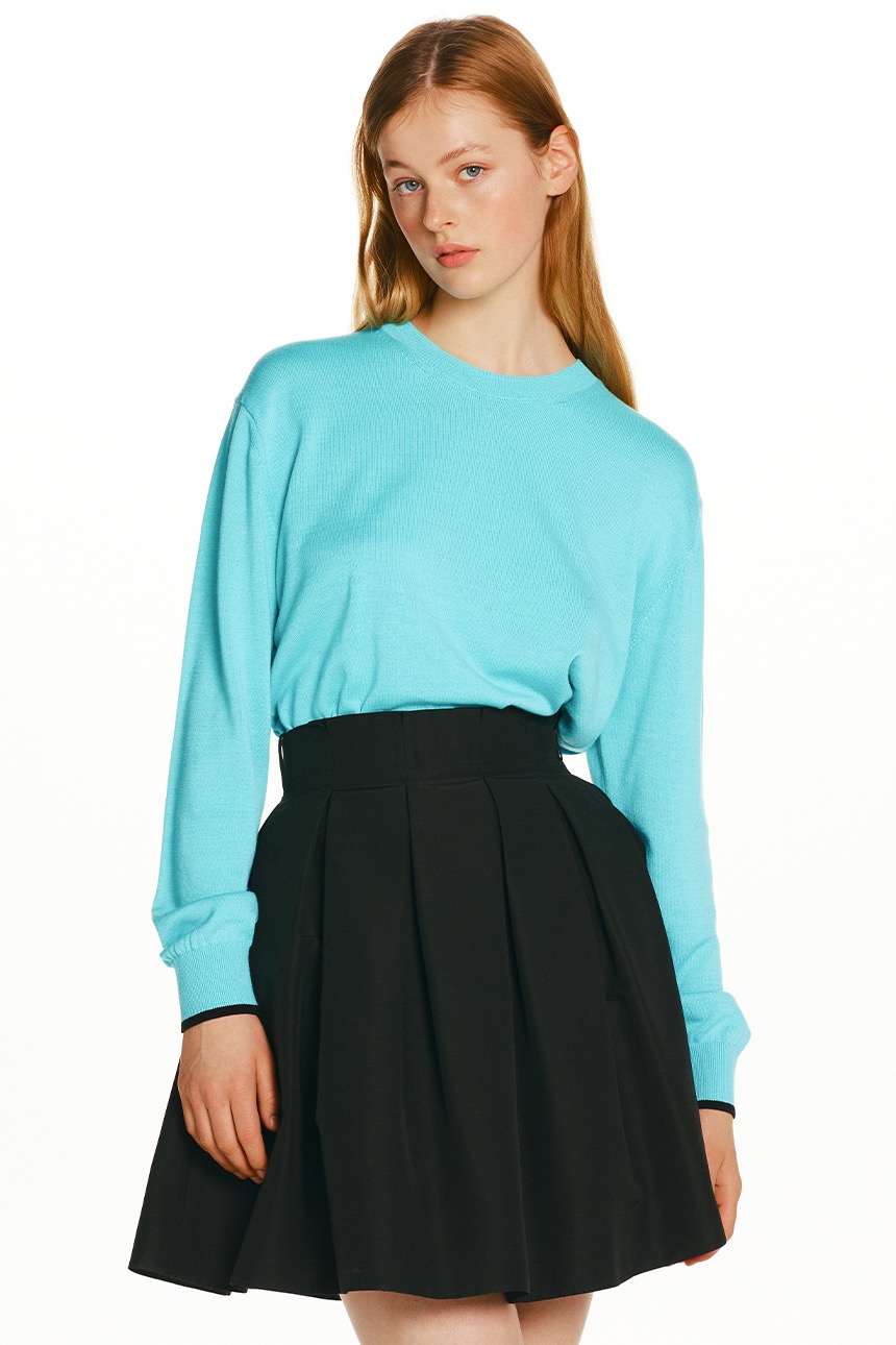 DANTE Round neck knit (Cyan blue)