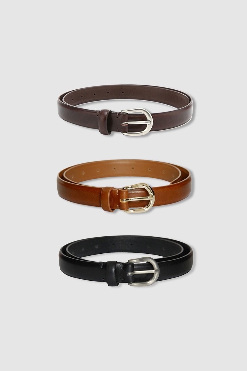 BAENGNOKDAM Leather belt (Brown/Black/Chocolate)