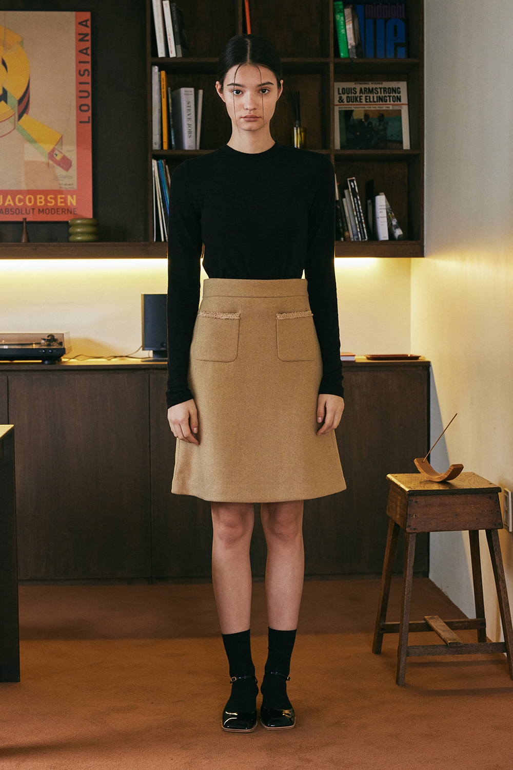 Wool Midi Skirt_BE
