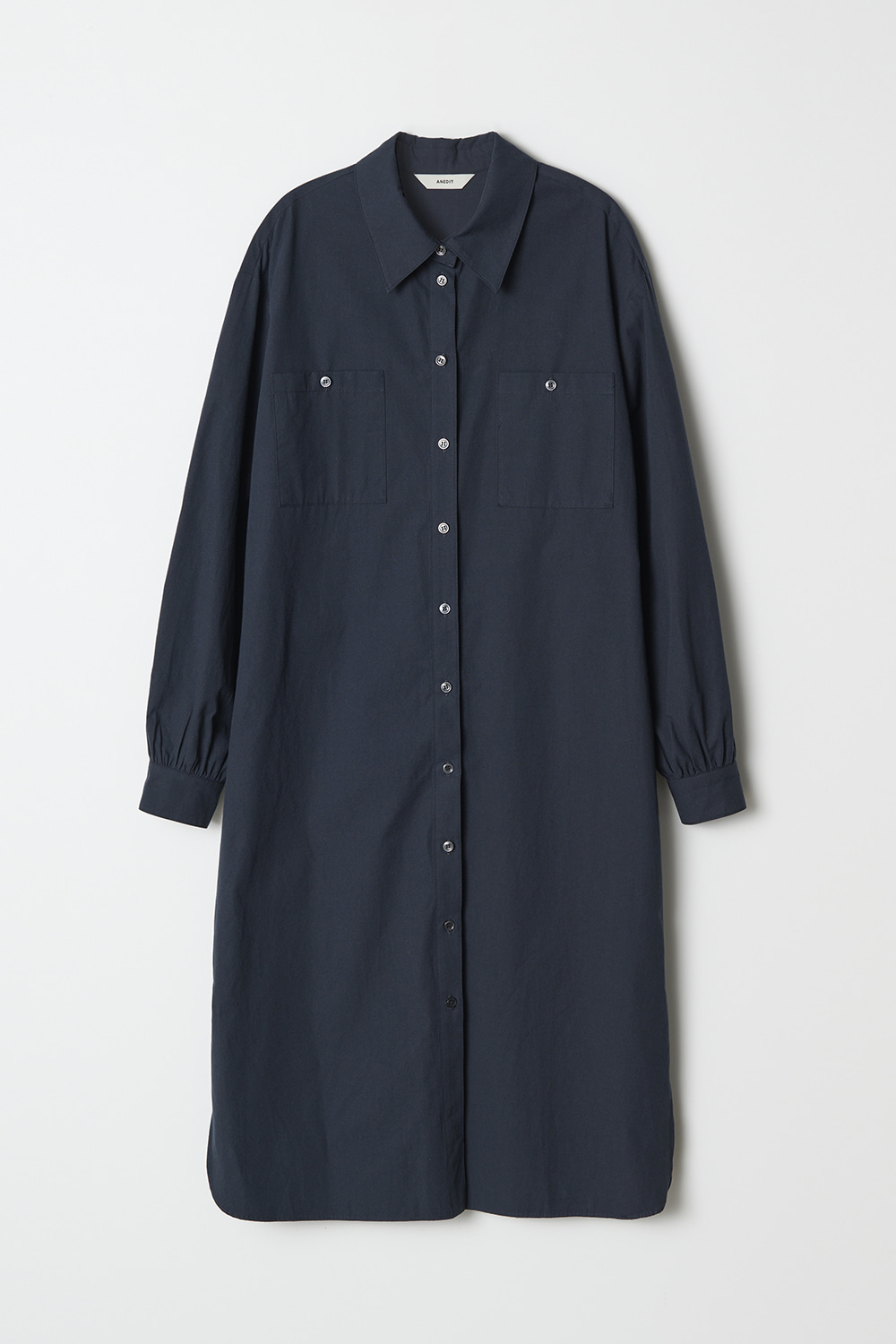 Two Pocket Shirt Dress_Fog Navy