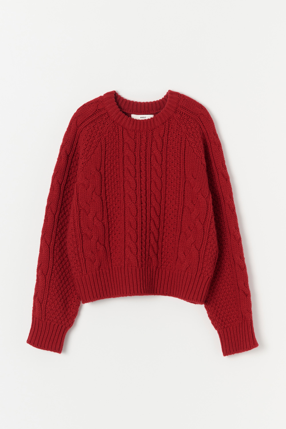 B Sophia Wool Cable Knit_Bohemian Red