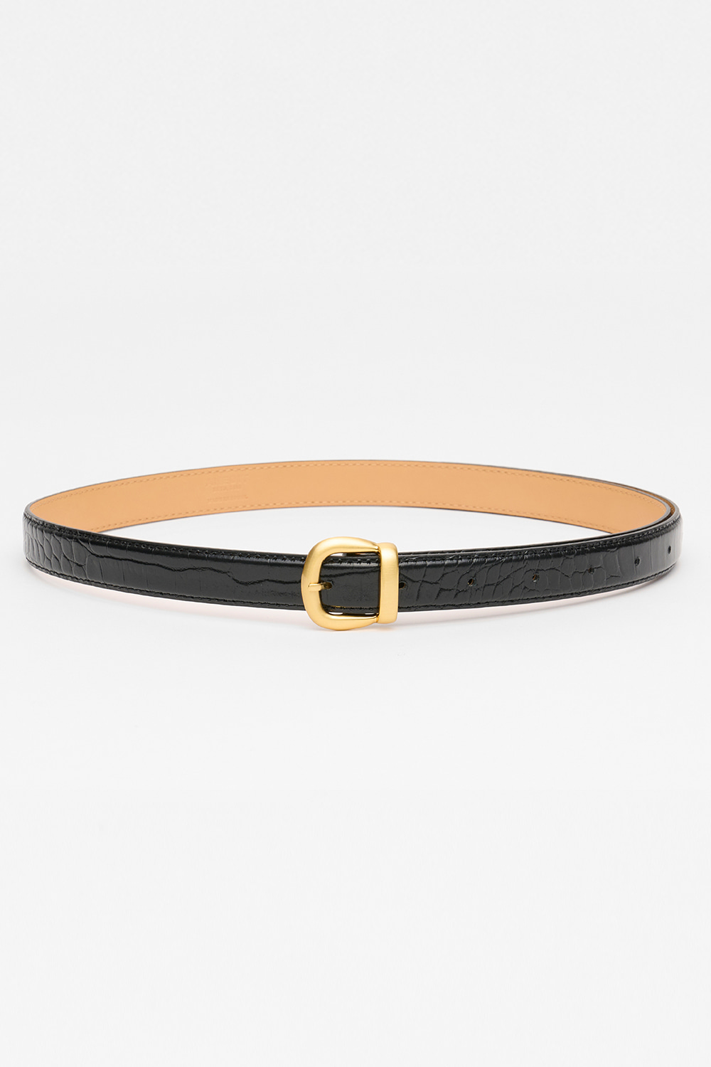 Croc Classic Leather Belt_Black Gold