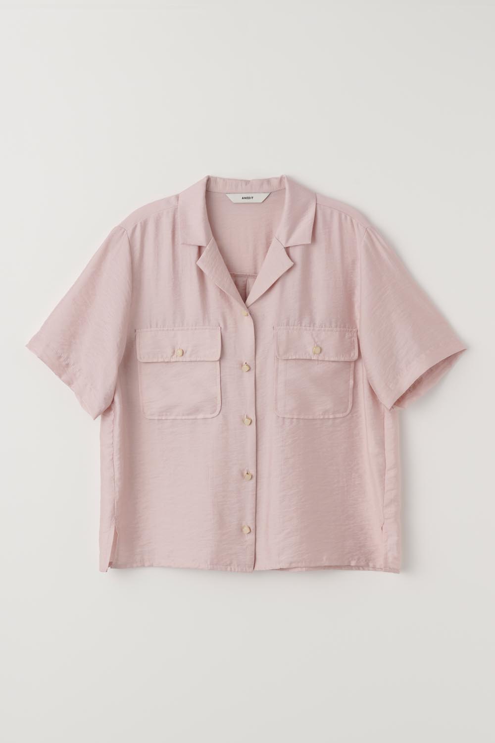 H Jewel Open Collar Shirt_Pale Pink