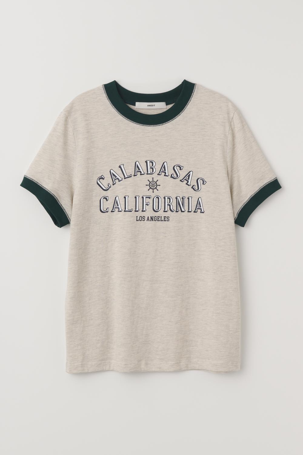[6/15 예약배송]H Wide Rib Calabasas Tshirt_Oat Melange
