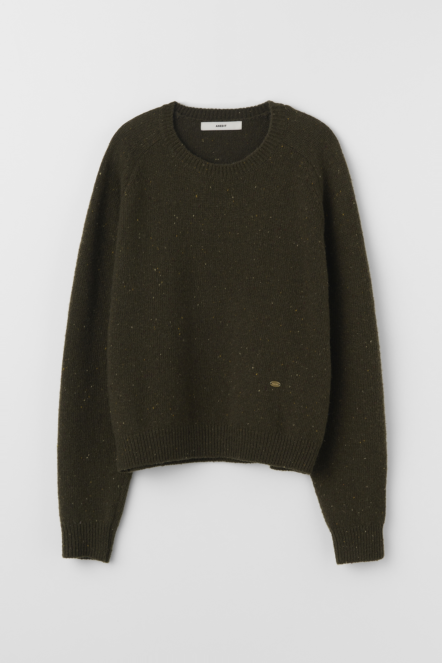 W Spotted Lams Wool Knit_Dark Forest
