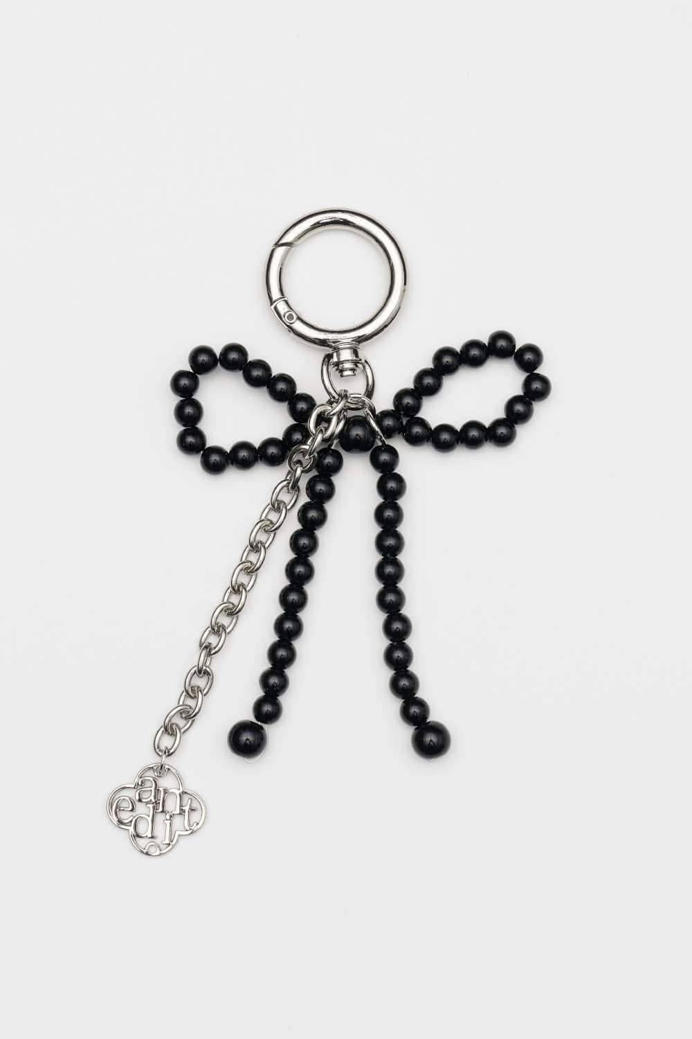 Beads Ribbon Key Ring_Black
