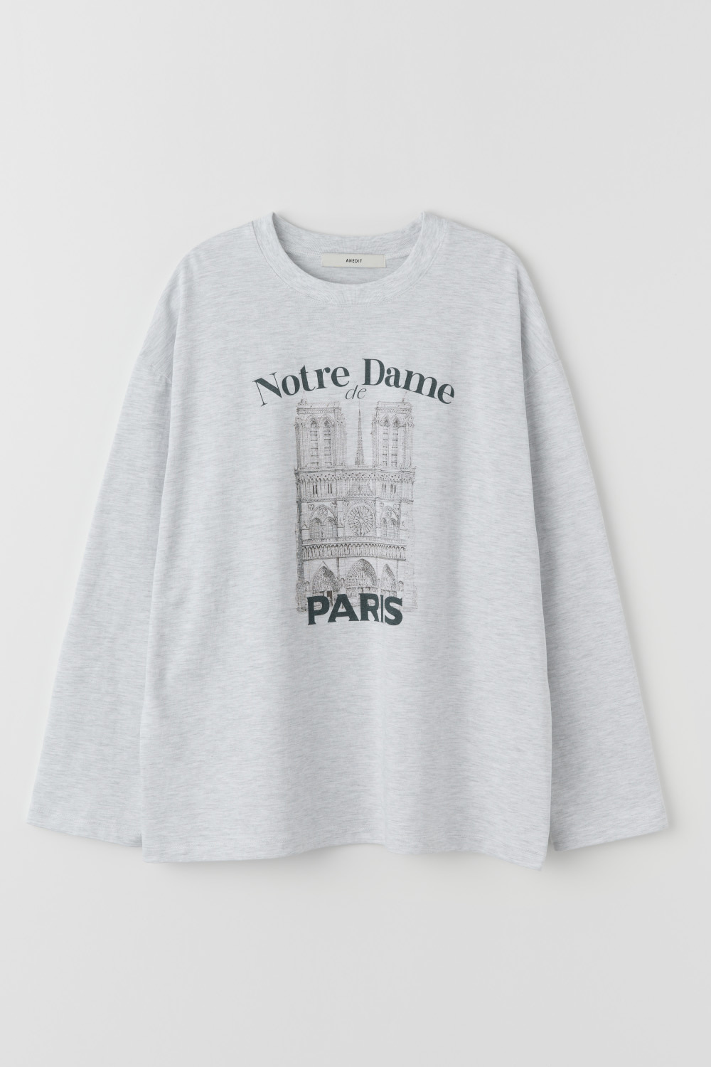 Notre Dame Long Sleeve Tshirt_White Melange