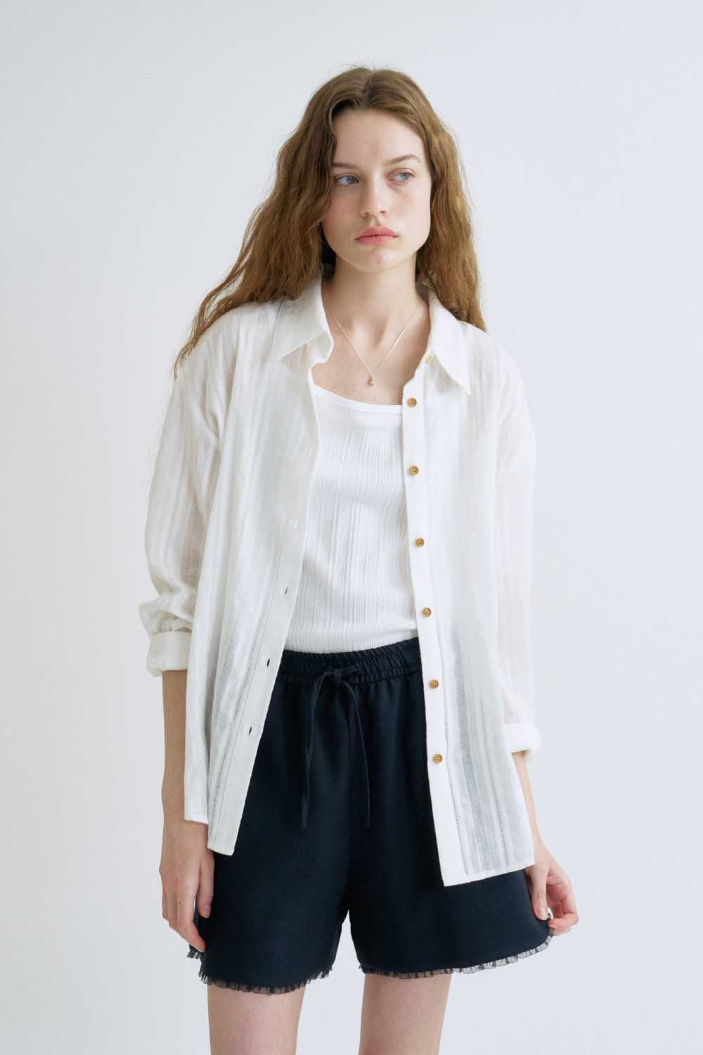 S Texture Stripe Shirt_White