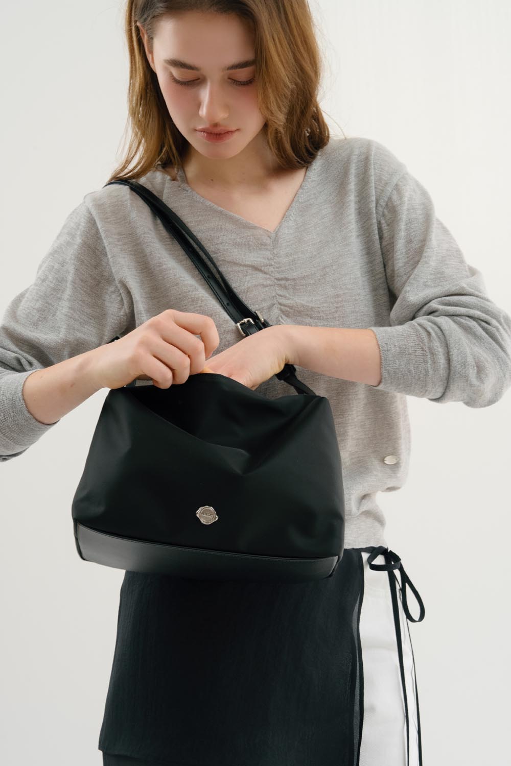 ショルダーバッグ・ポシェット ANEDIT U Serenity Square Bag2colors AN24FA9003 Serenity Square Bag_Nylon Black - ANEDIT