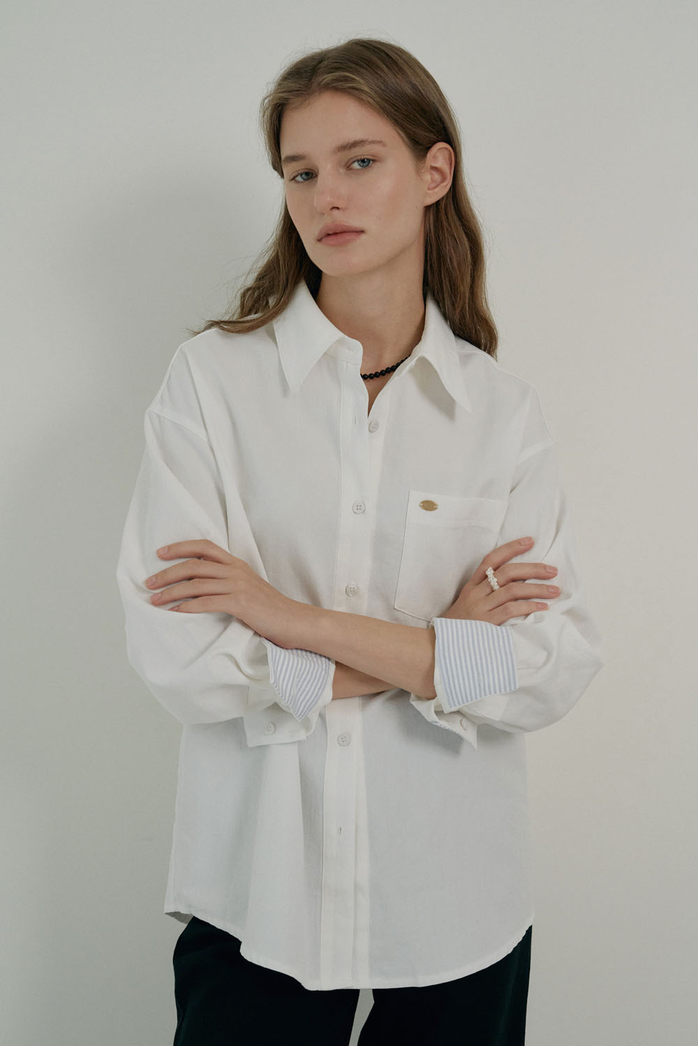 [3/4 예약배송]W Oxford French Shirt_White