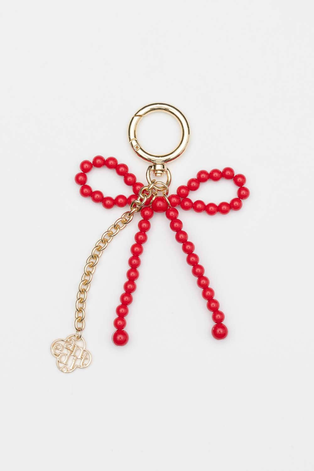 Beads Ribbon Key Ring_Red