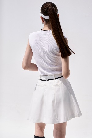 Front A-Tuck Skirt_White