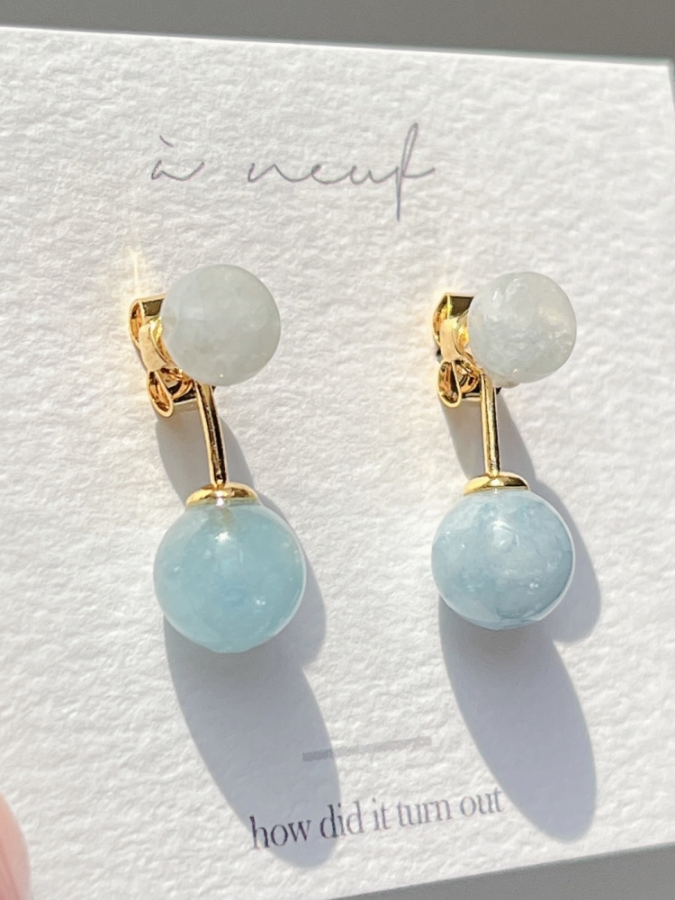 Lure Two Way Aquamarine gemstone earrings