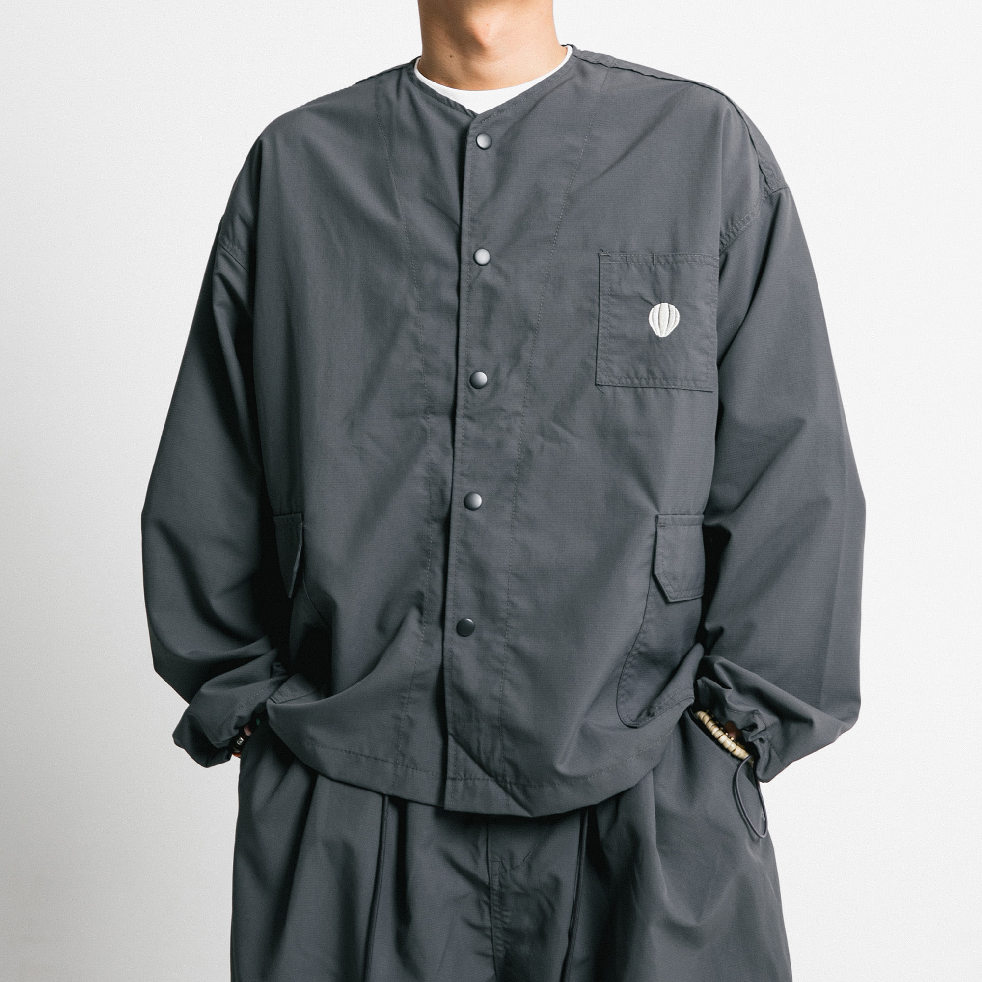 [AG] Rib Nylon Public Jacket - Grey