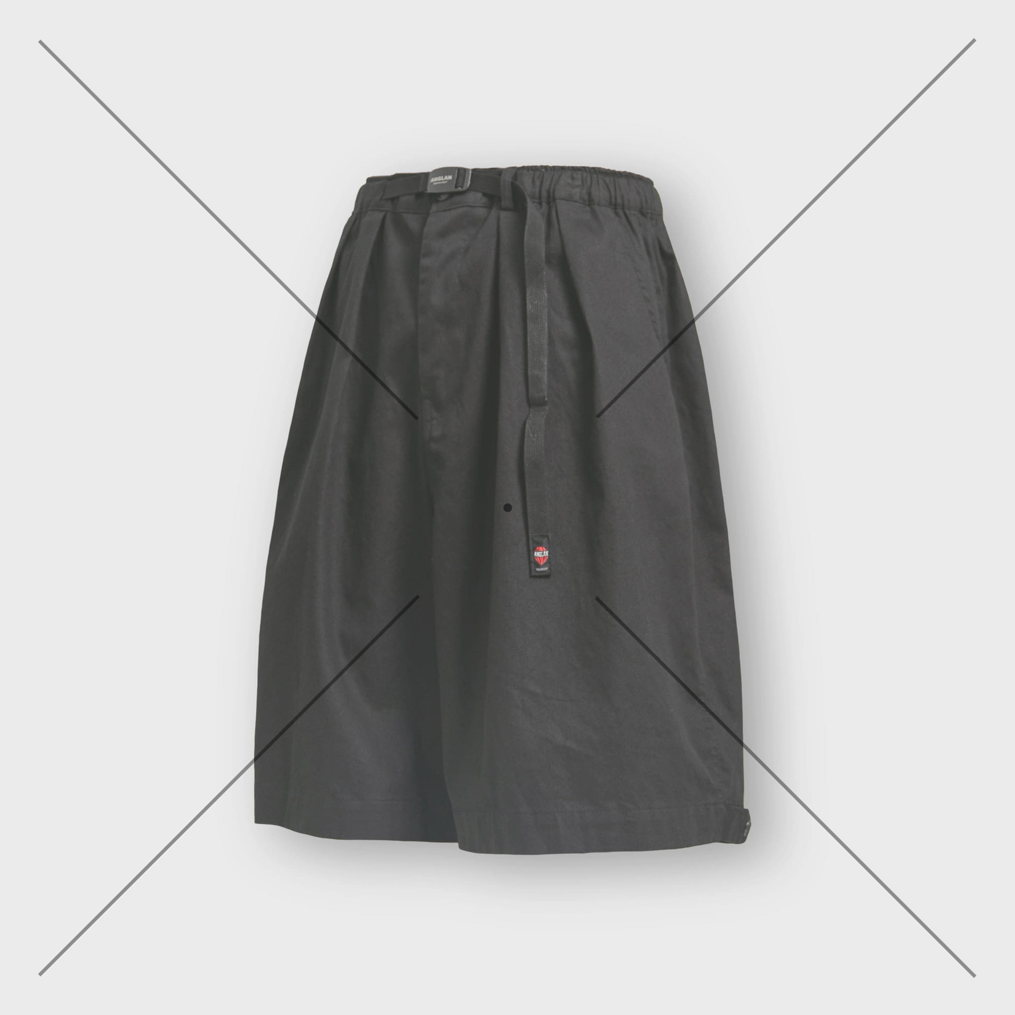 [AG] Belt Wide Vijo Half Pants - Black