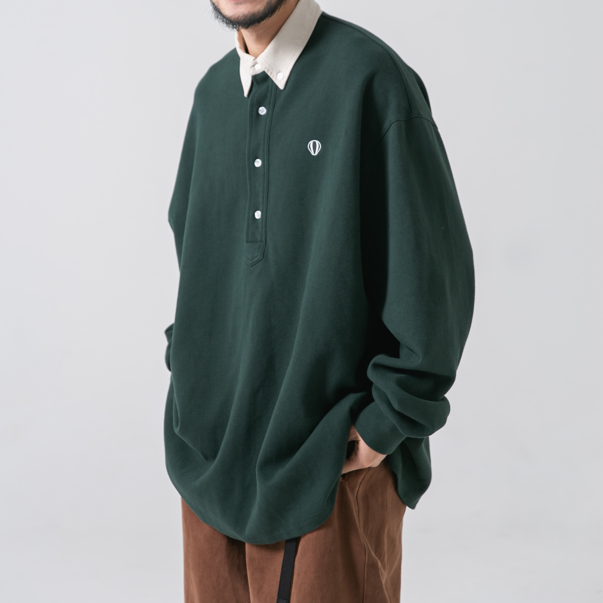 [AG] Wide PK Sweat Shirt - Green