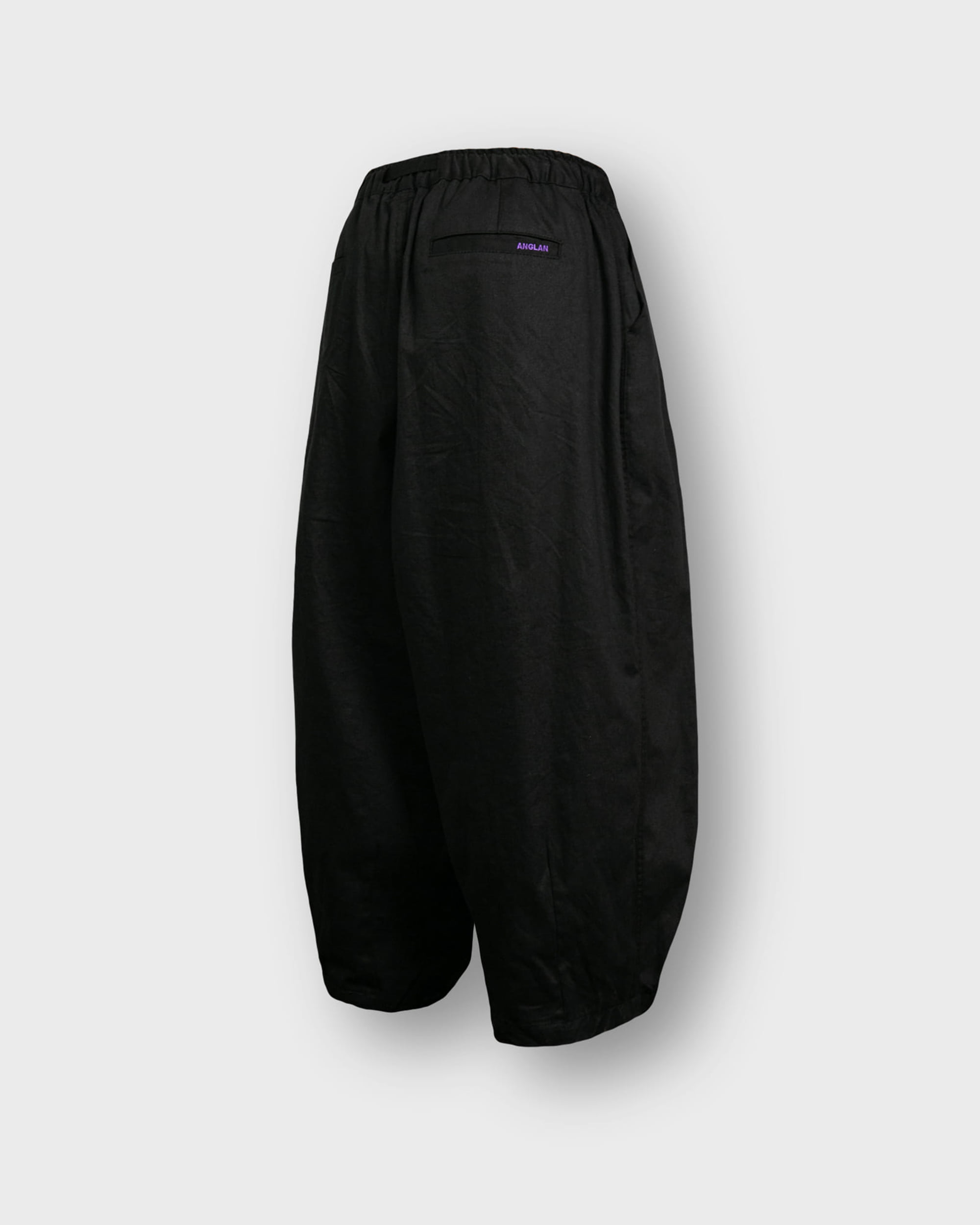 [AG] Twill Cotton Belt Balloon Pants - Black