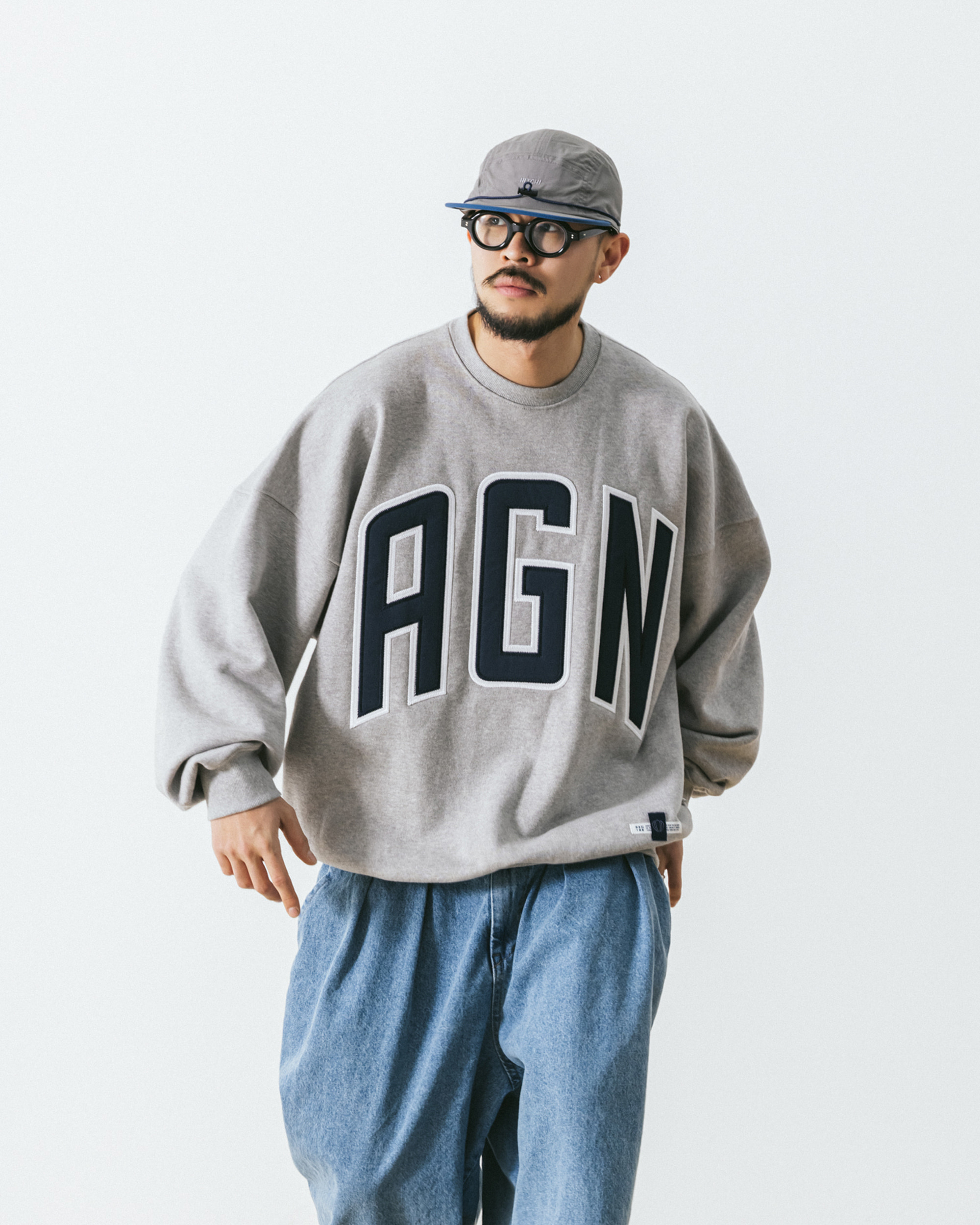 [AG] AGN Heavy Weight Sweat Shirt - Melange Grey