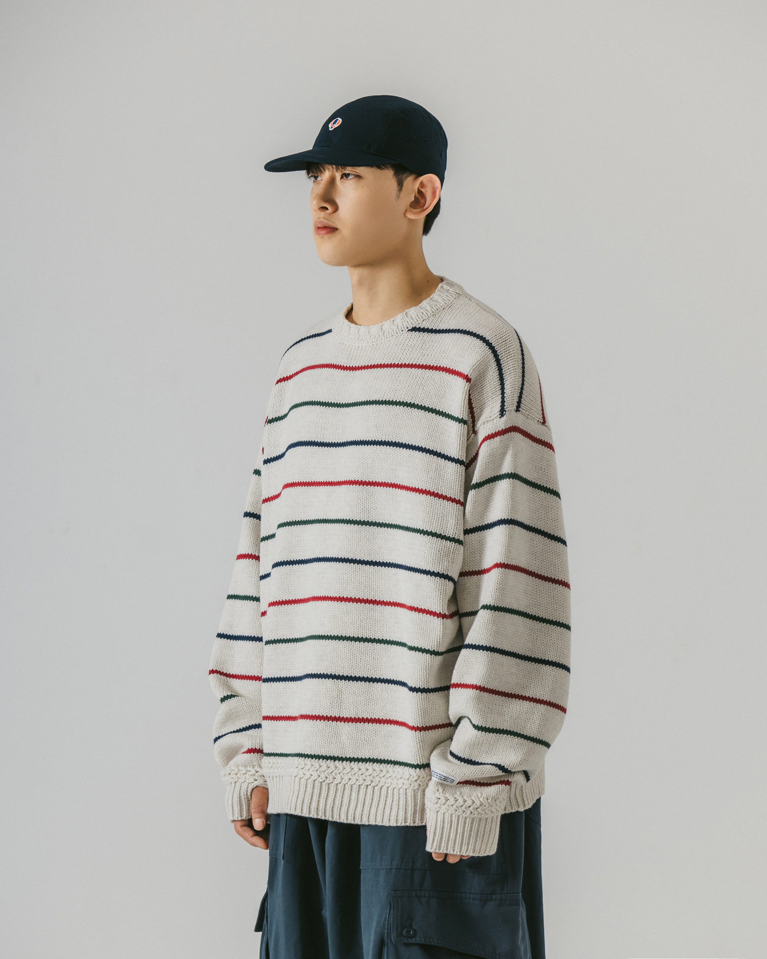 [AG] Round Heavy Sweater - Stripe