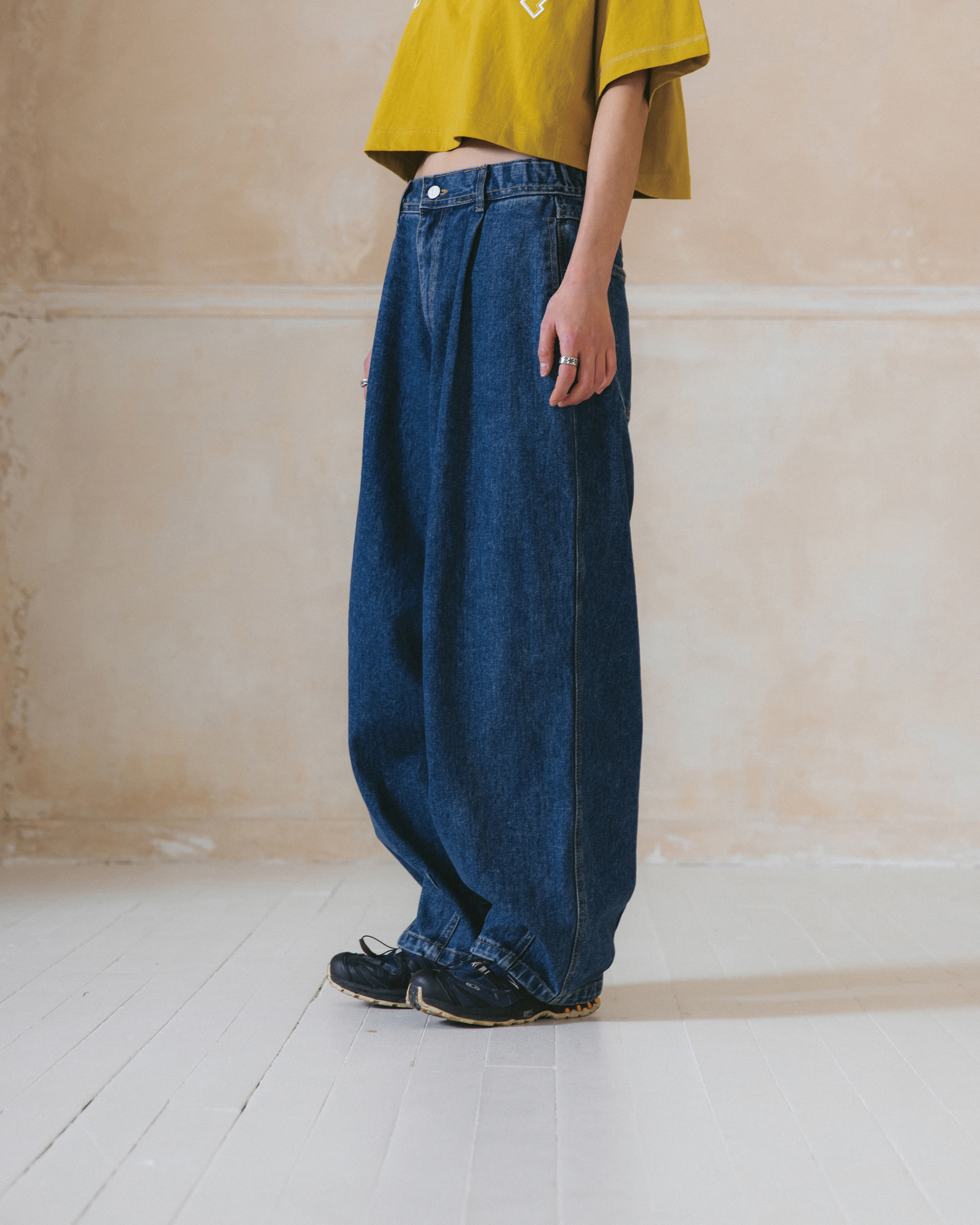 [AG.W] Tin Denim Balloon Pants - Blue Denim