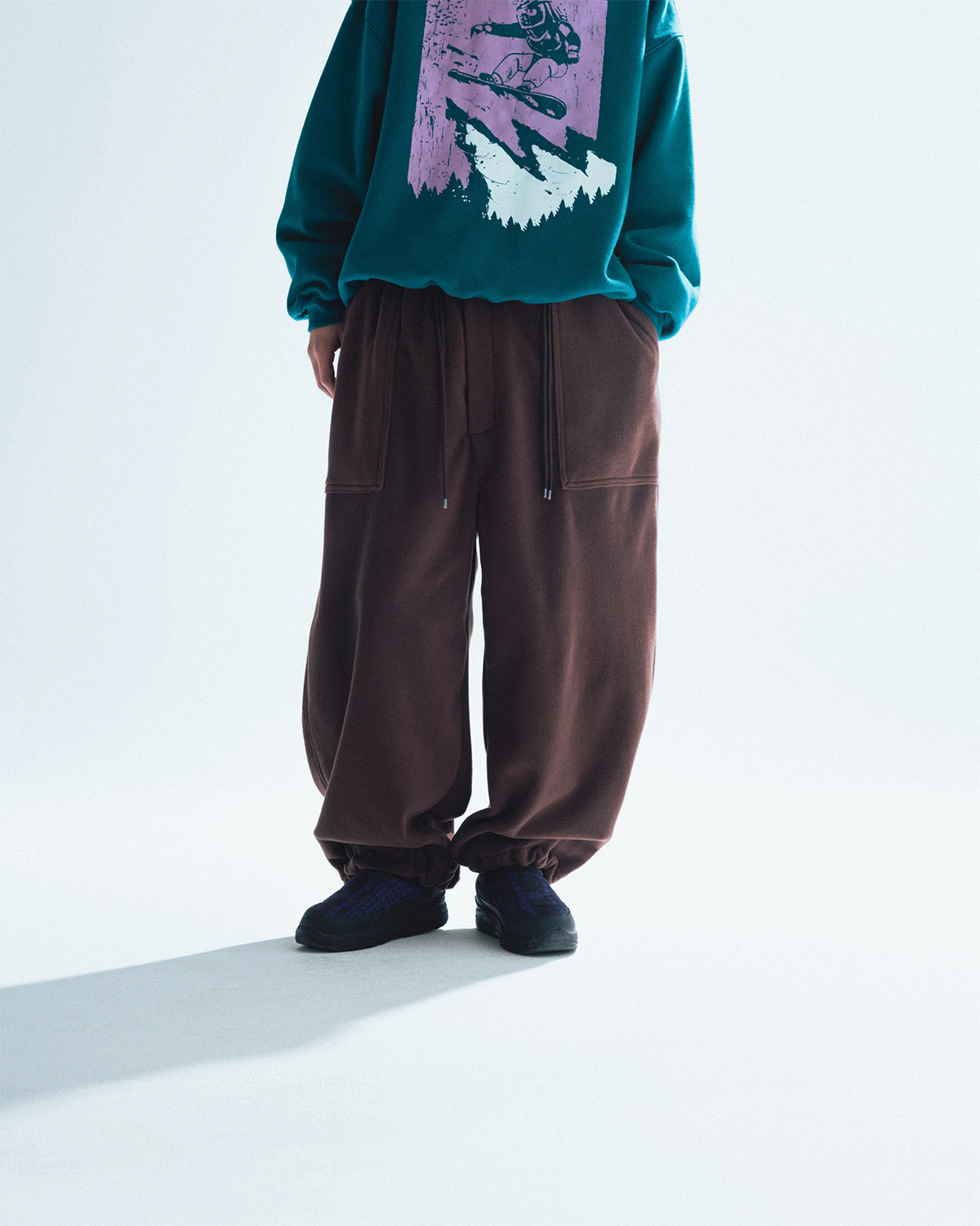 【ANGLAN】24FW★ [AG] Double String Fleece Fatigue Pants AG] Double String Fleece Fatigue Pants - Brown - ANGLAN