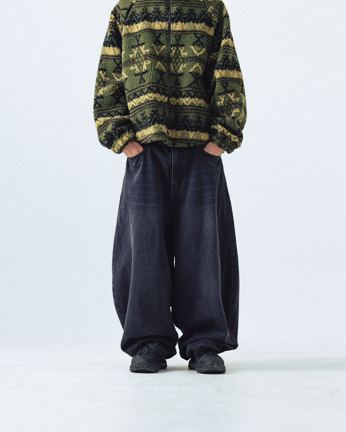 【ANGLAN】Cat Washing Denim Balloon Pants Cat Washing Denim Balloon Pants - Blue - ANGLAN