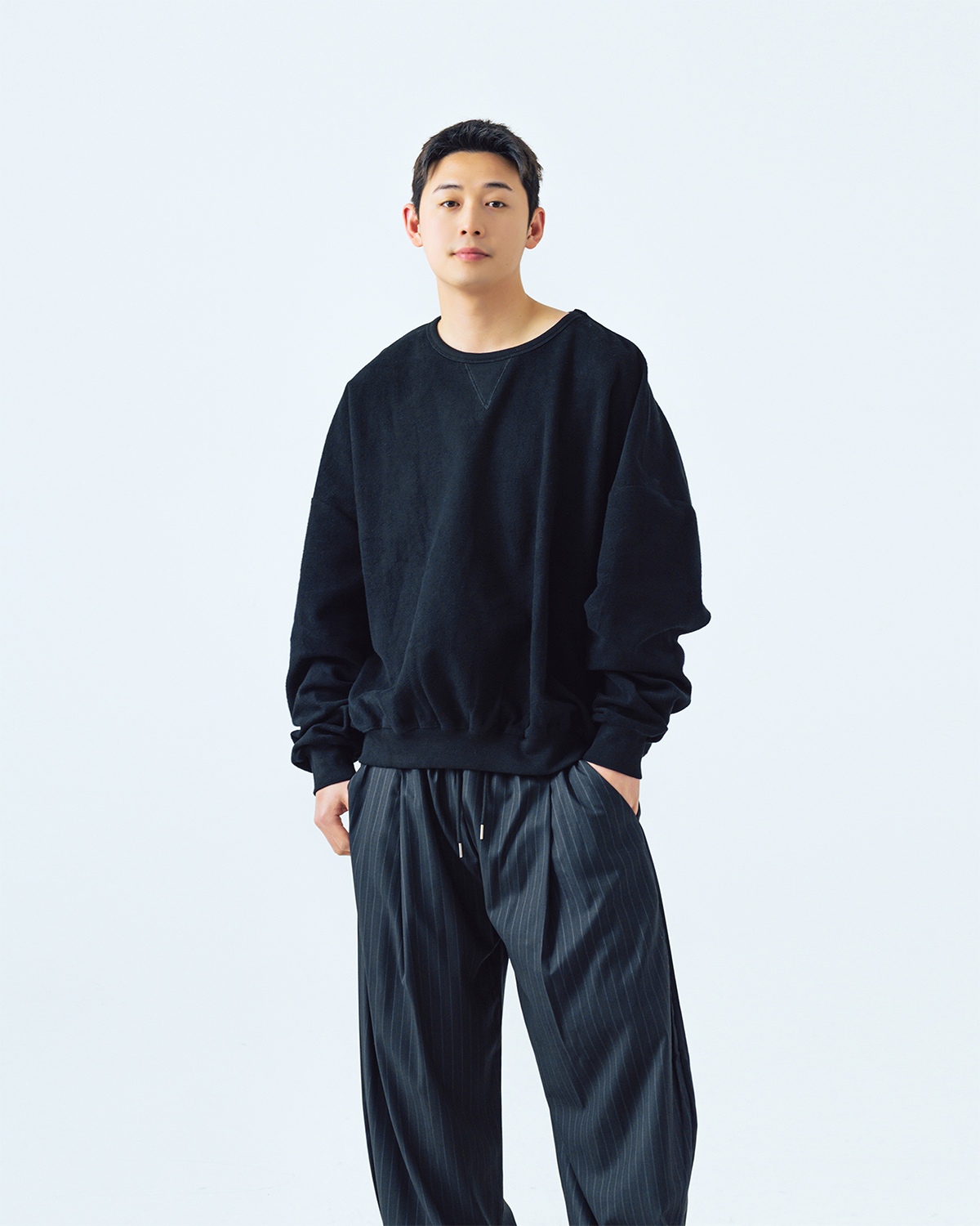 【ANGLAN】Reverse Oversized Sweat Shirt Reverse Oversized Sweat Shirt - Black - ANGLAN