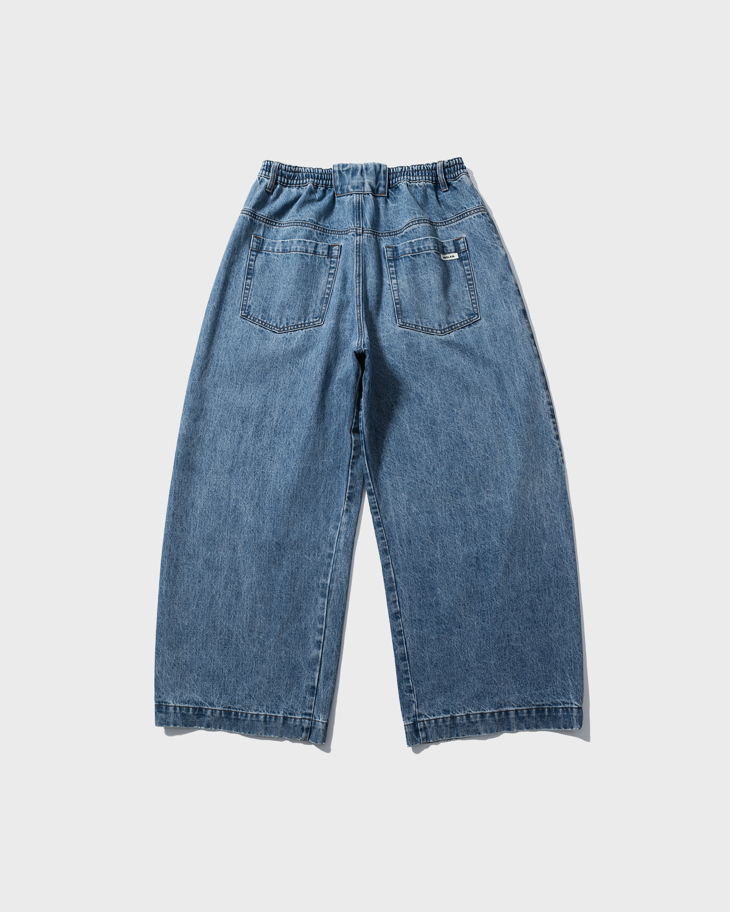 【ANGLAN】25SS★ [AG] Wide Curved Denim Pants AG] Wide Curved Denim Pants - Washed Blue - ANGLAN