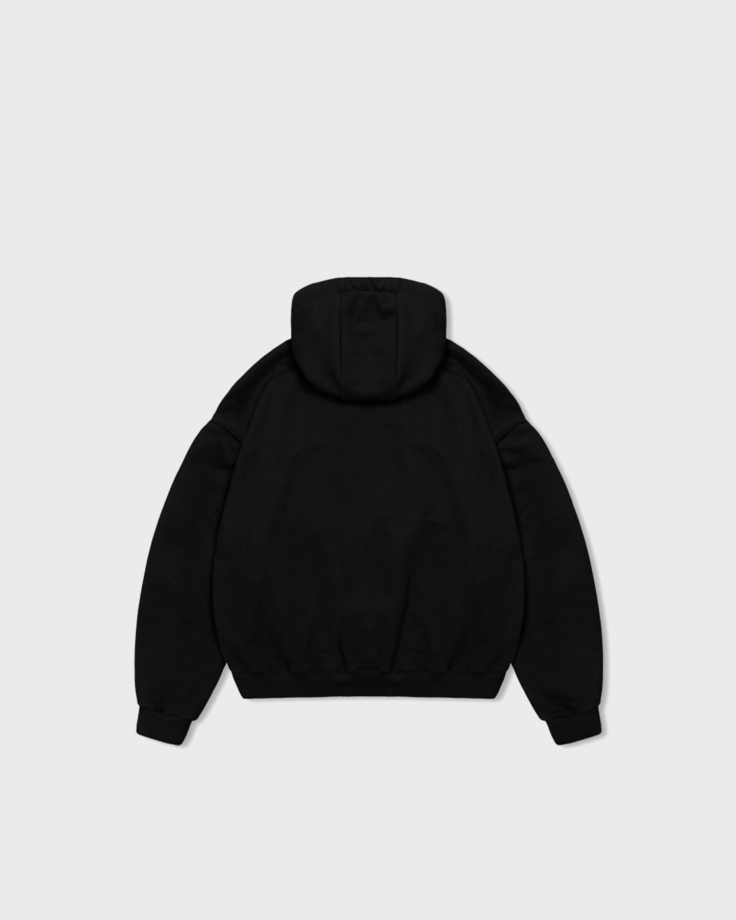 AG] Valley Tuck Sweat Balloon Hoodie - Black - ANGLAN
