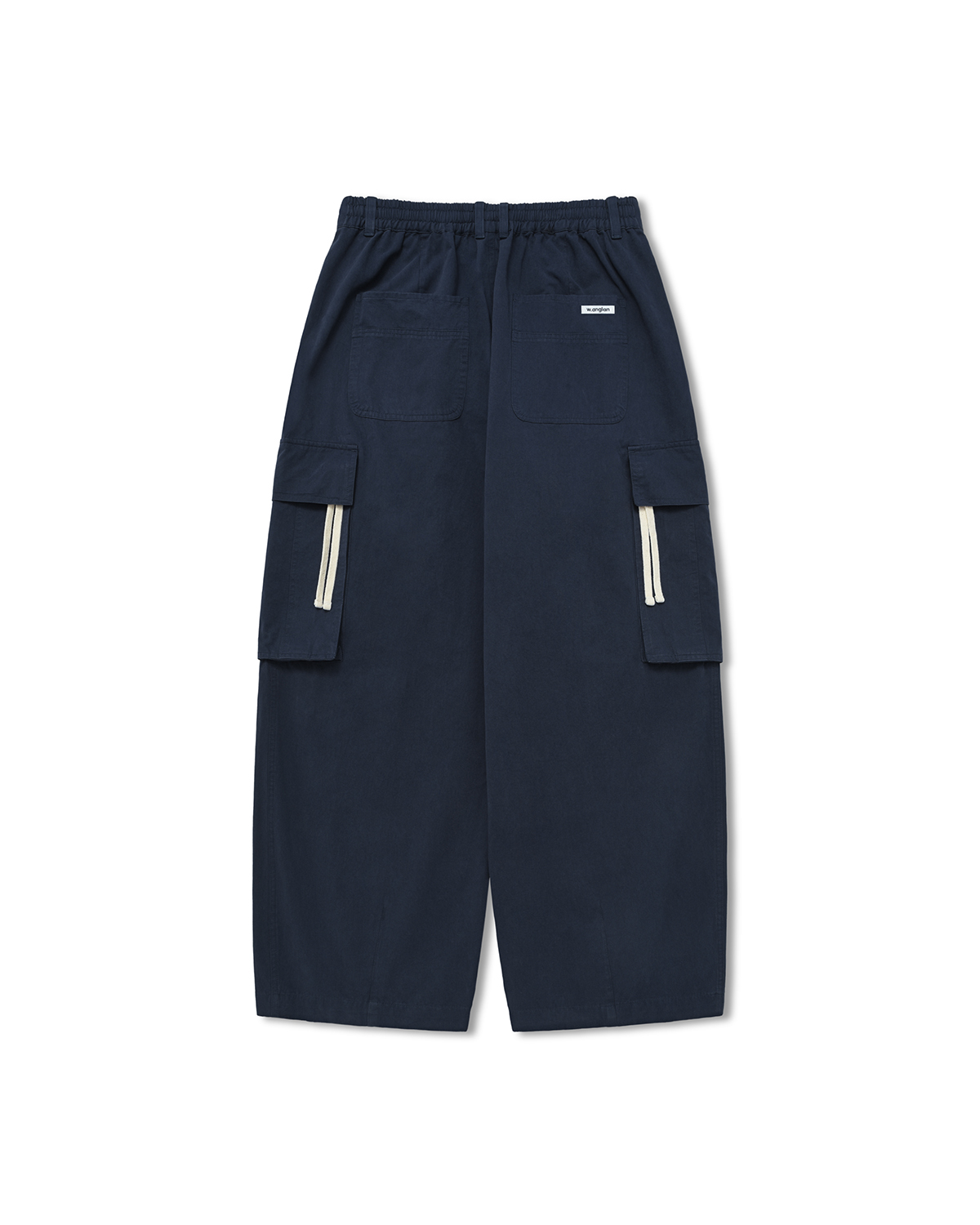 【ANGLAN】String Cargo Wide Pants AG.W] Strap Cargo Balloon Pants - Navy - ANGLAN
