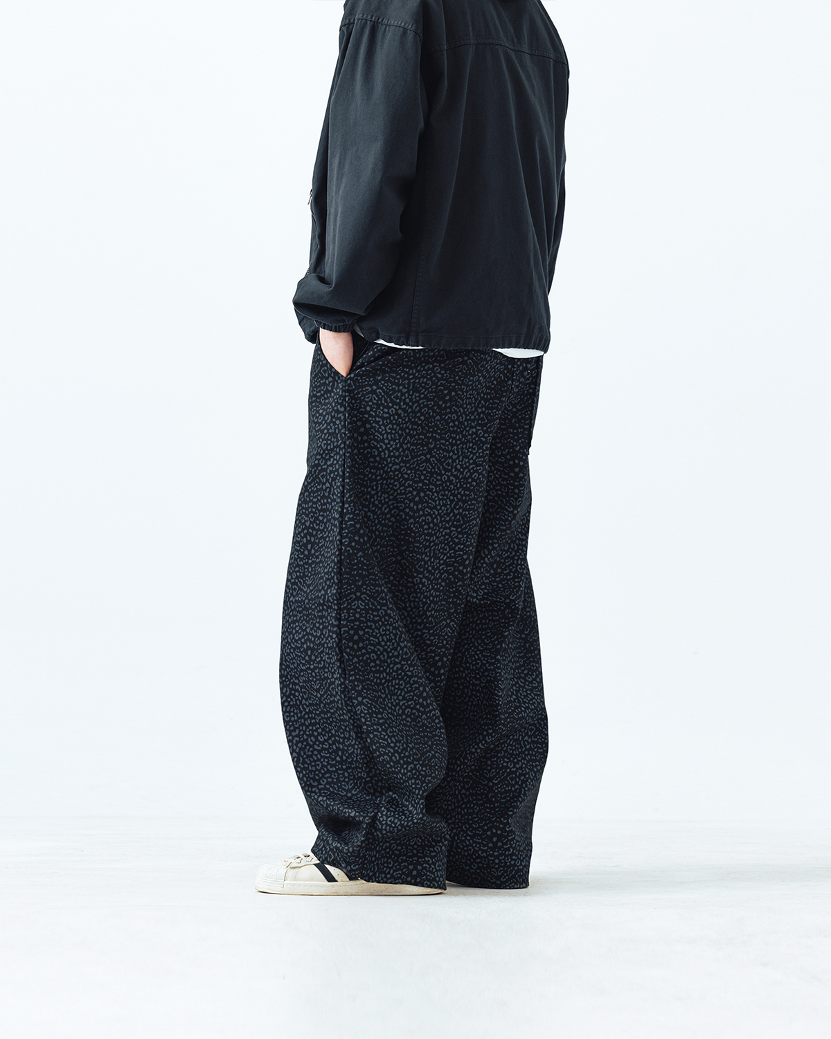 Leopard Pattern Balloon Pants - Black - ANGLAN