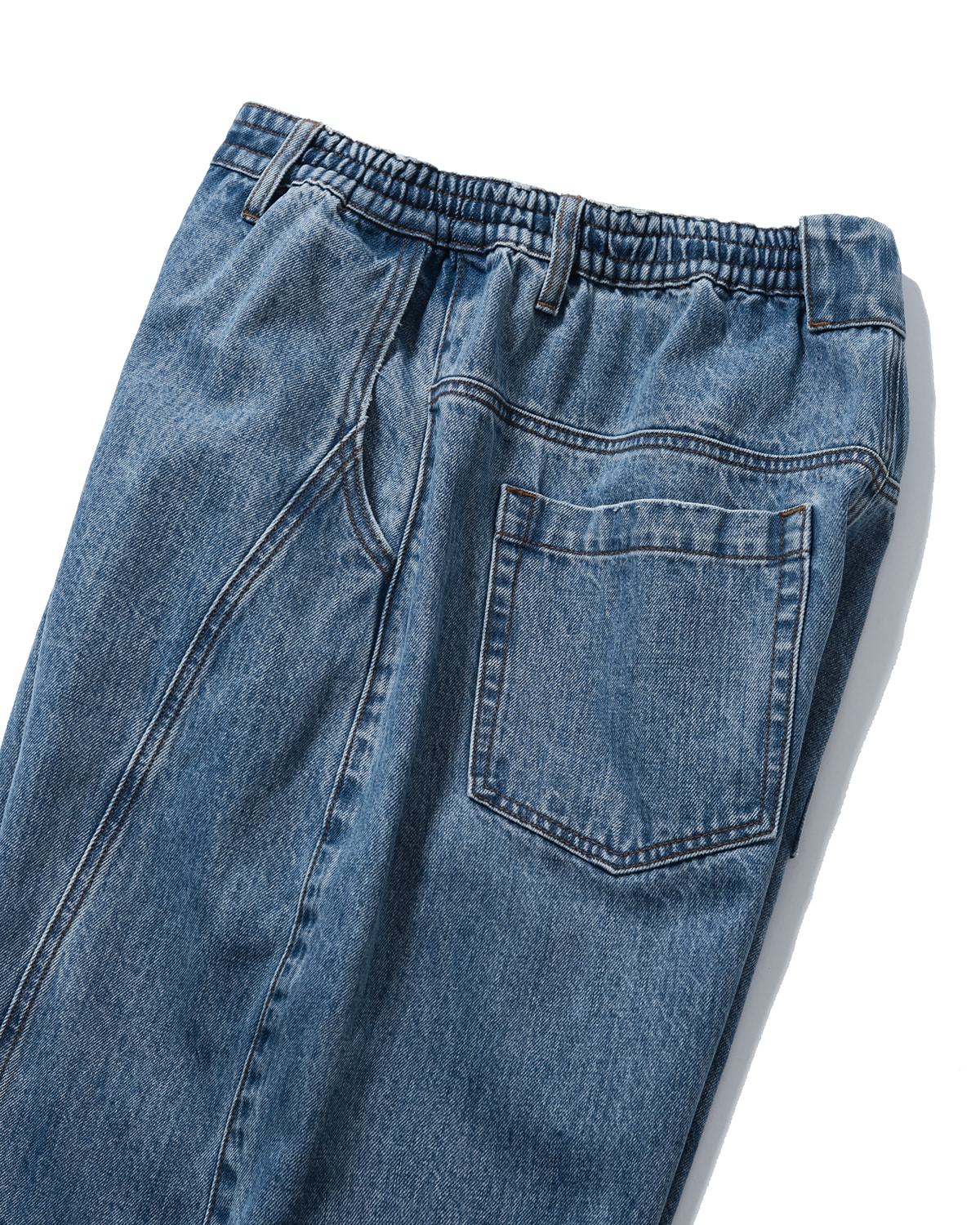 【ANGLAN】25SS★ [AG] Wide Curved Denim Pants AG] Wide Curved Denim Pants - Washed Blue - ANGLAN