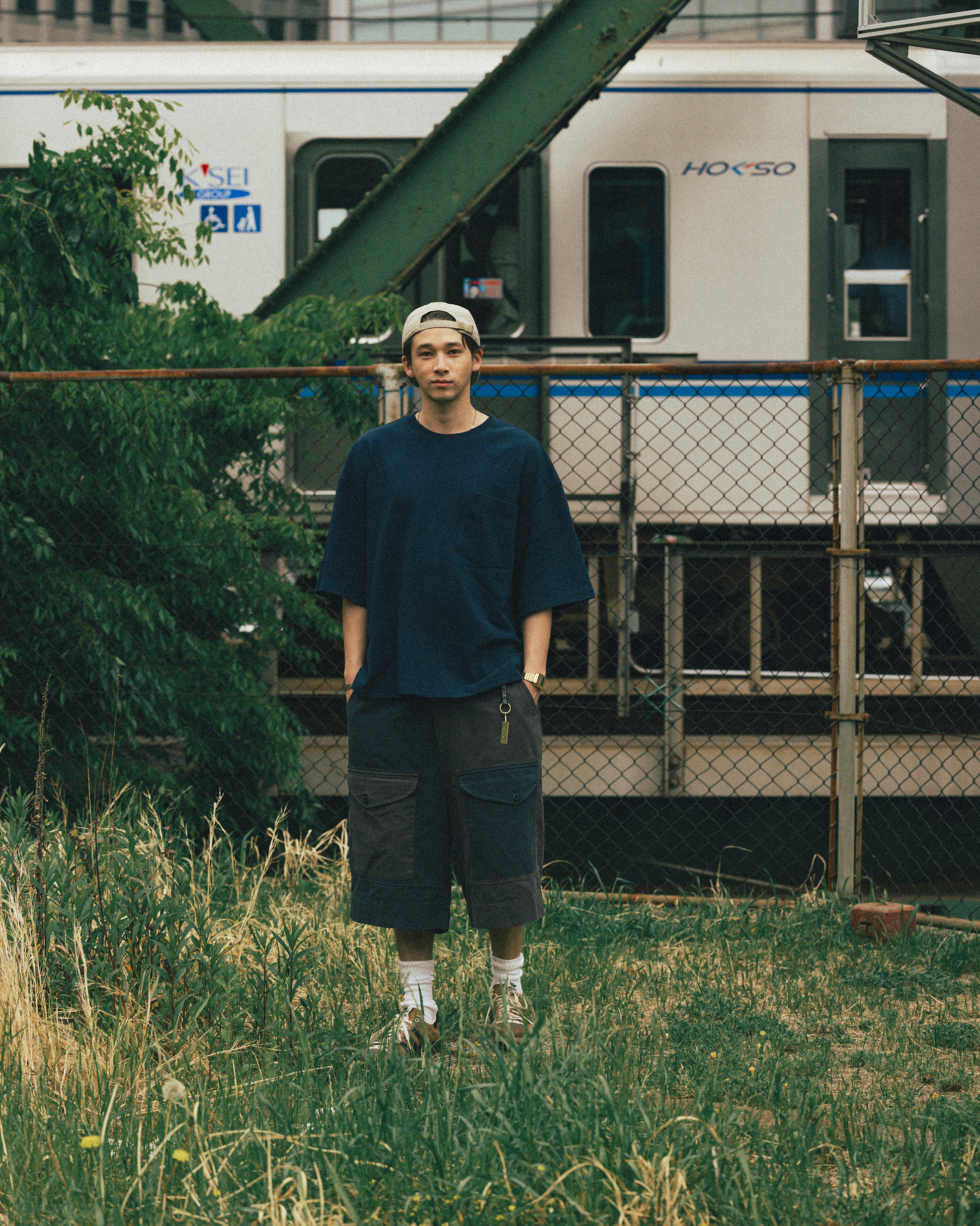 AG] Pocket Half Tee - Navy - ANGLAN
