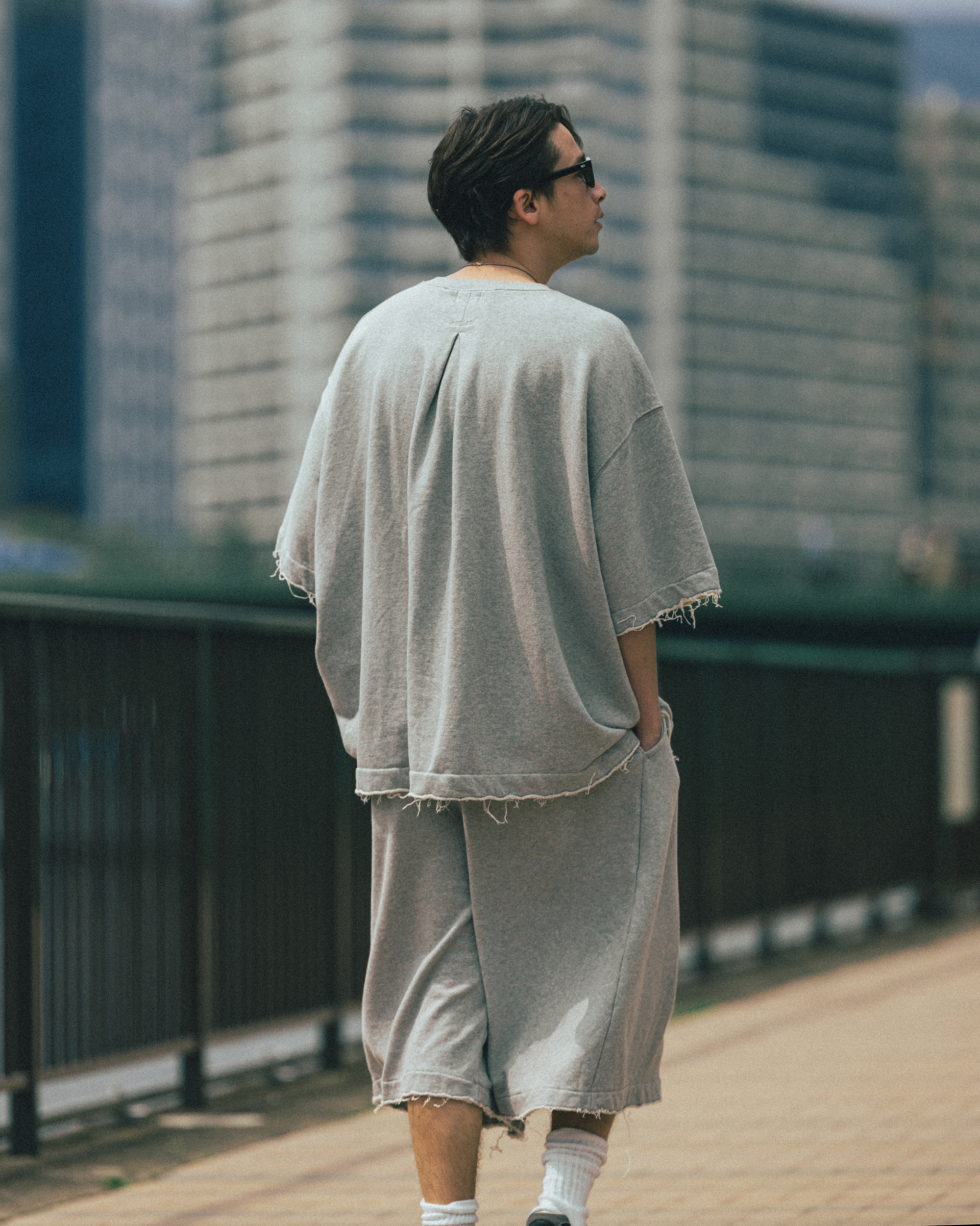 【ANGLAN】25SS★ [AG] Valley Tuck Sweat Half Tee AG] Valley Tuck Sweat Half Tee - Black - ANGLAN