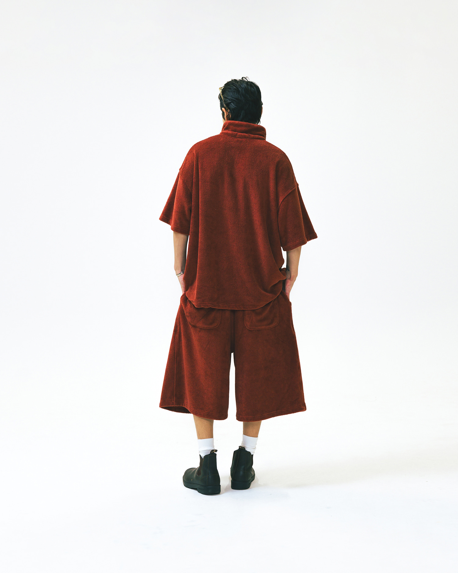 AG] Valley Tuck Terry Half Pants - Brick - ANGLAN