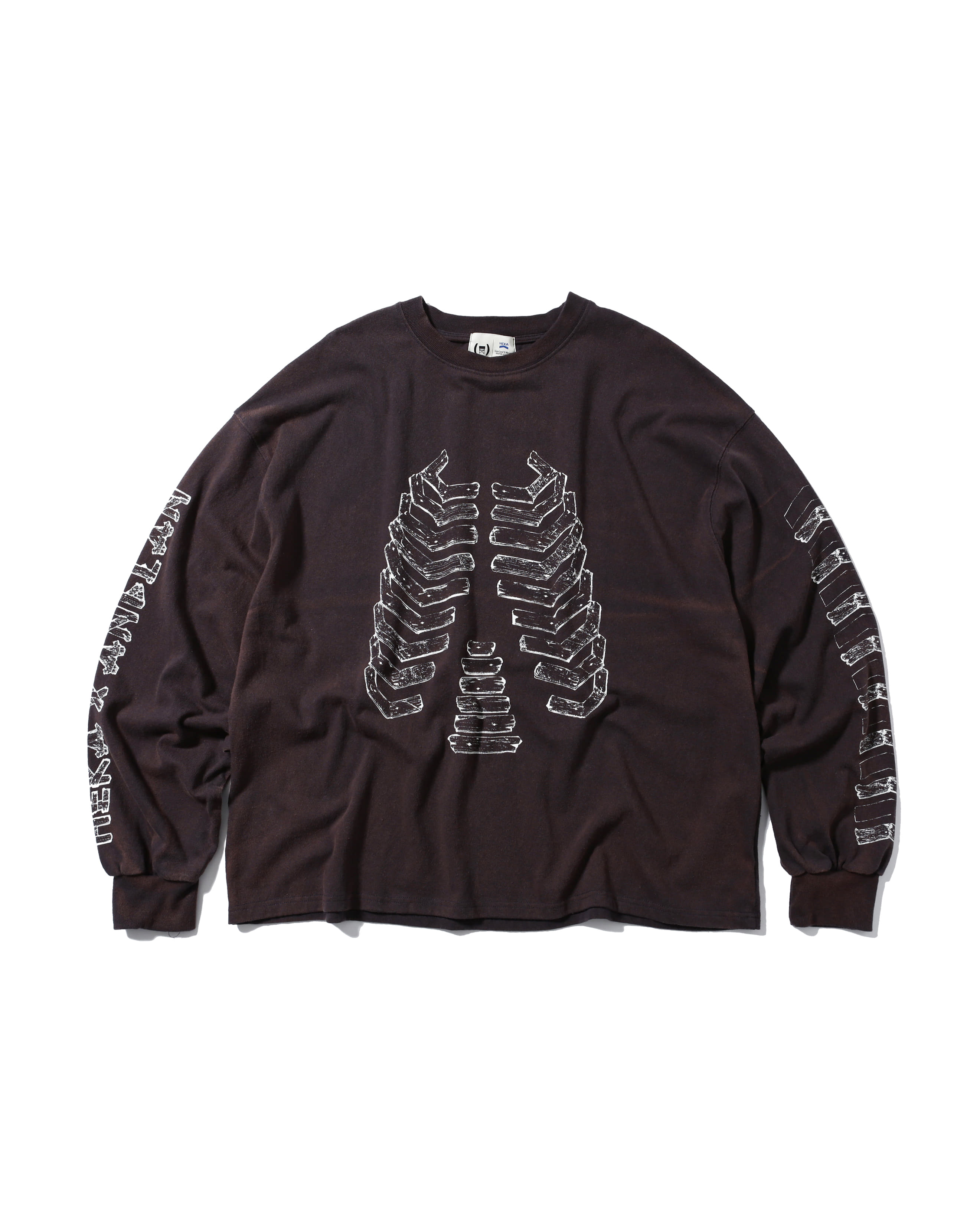【ANGLAN x HEKA】Wood Bone Long Sleeve - Dark Purple ANGLAN X HEKA] Wood Bone Long Sleeve - Dark Purple - ANGLAN