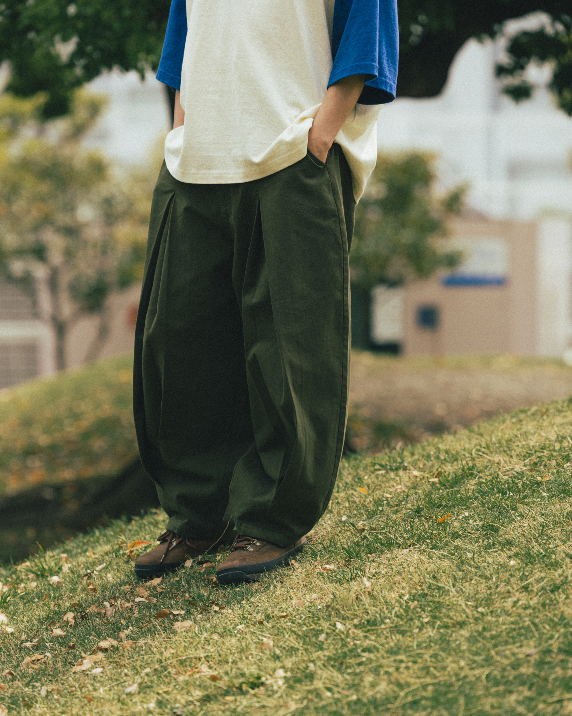 【ANGLAN】25SS★ [AG] Long Tuck Wing Balloon Pants AG] Long Tuck Wing Balloon Pants - Black - ANGLAN