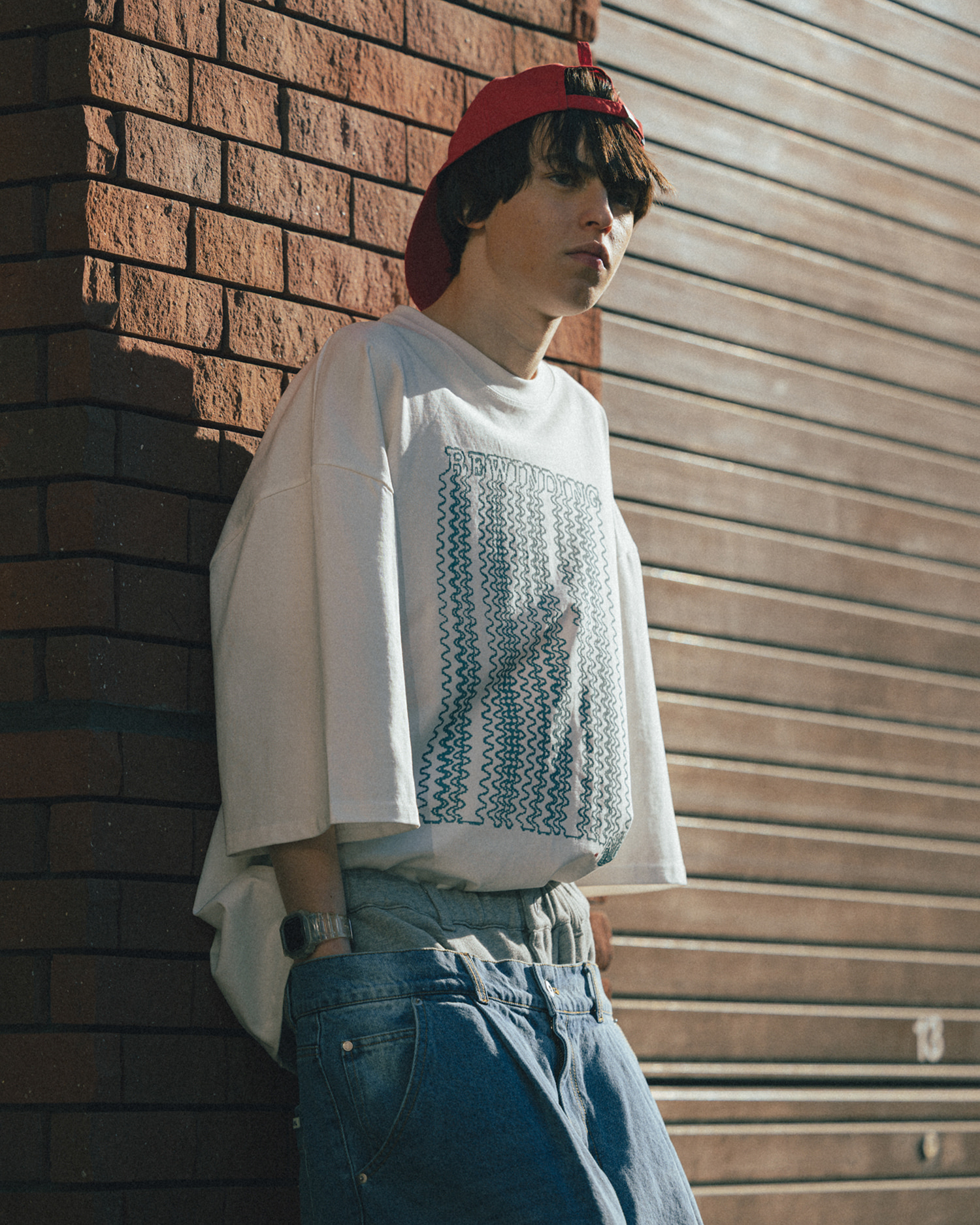 【ANGLAN】25SS★ [AG] Slinky Graphic Half Tee AG] Slinky Graphic Half Tee - Ivory - ANGLAN