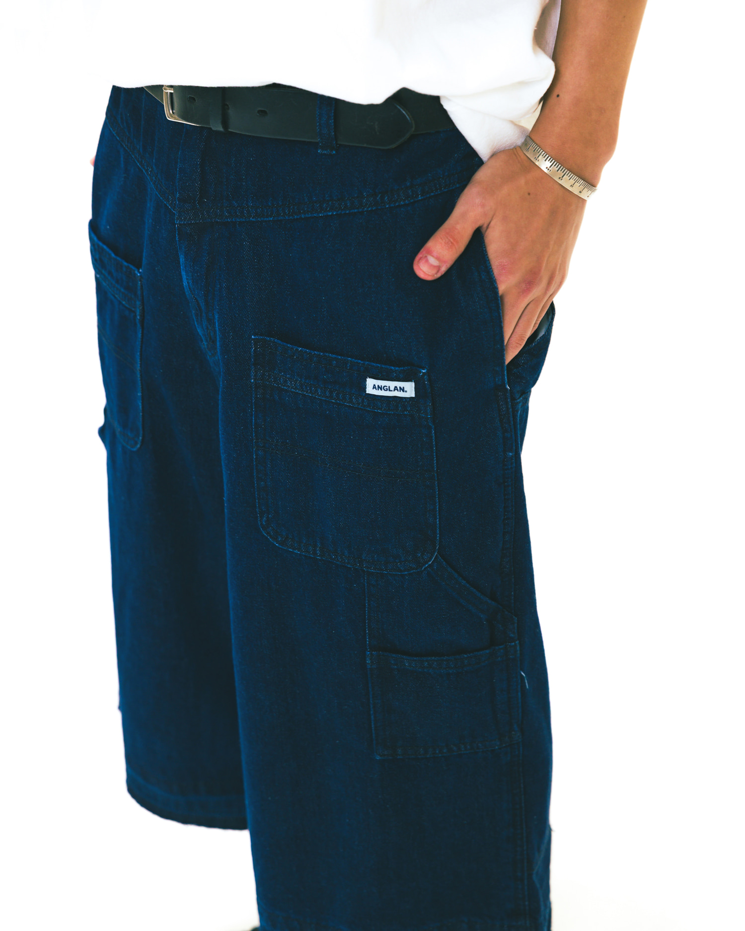 AG] Reverse Double Knee Half Pants - Dark Blue - ANGLAN
