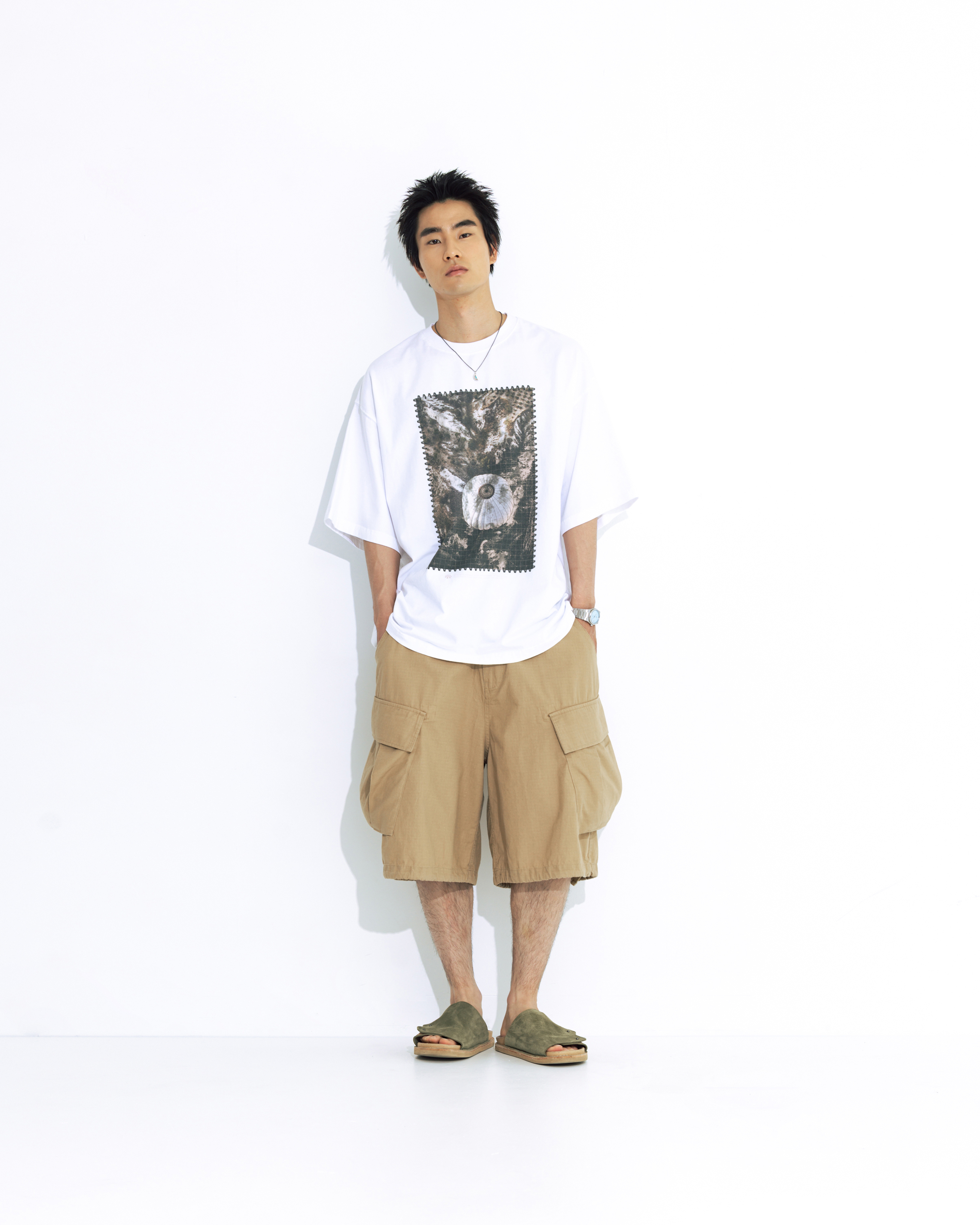 【ANGLAN】25SS★ [AG] Rib stop Cargo Half Pants AG] Rib stop Cargo Half Pants - Khaki - ANGLAN
