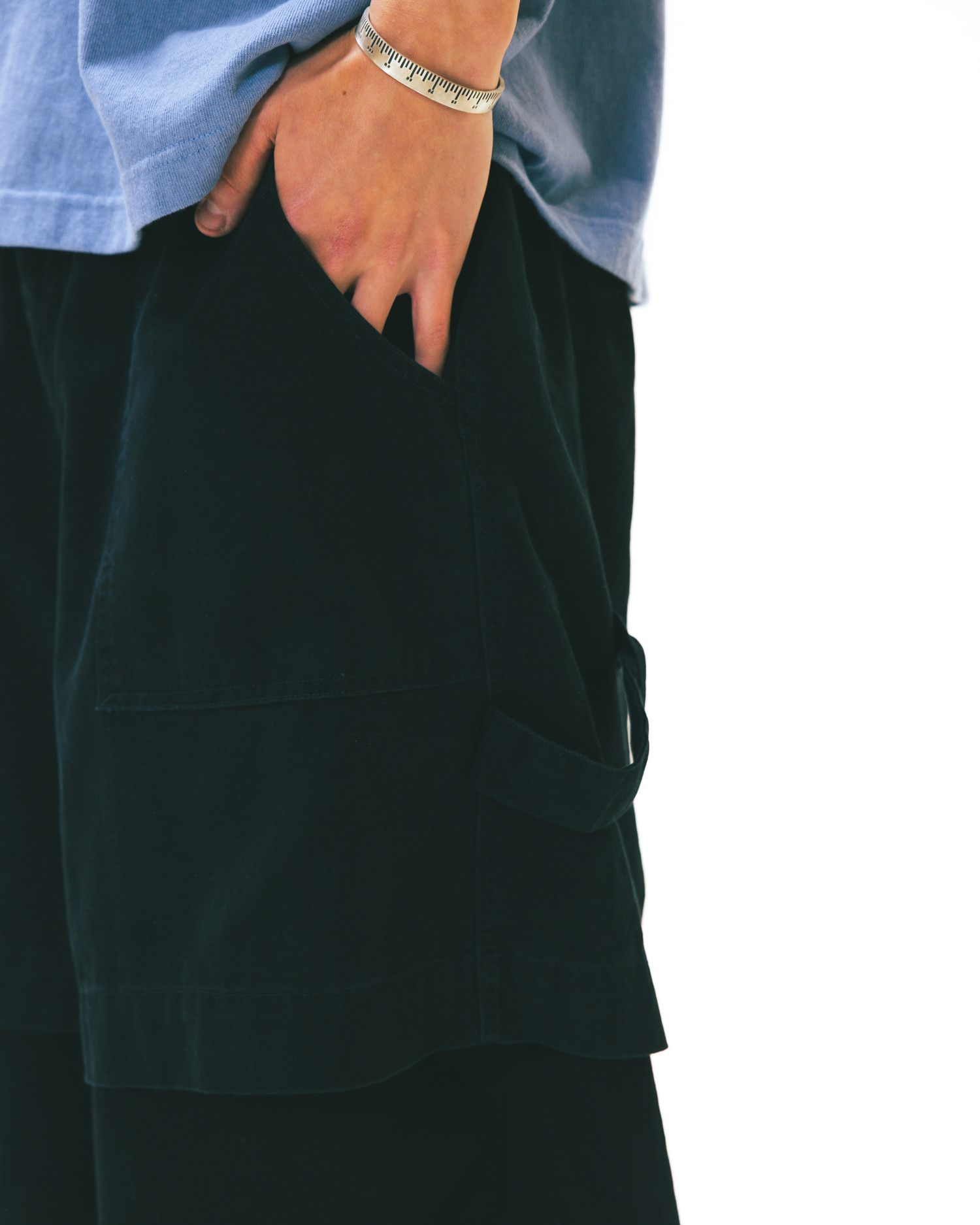 【ANGLAN】25SS★ [AG] Layered Half Fatigue Half Pants AG] Layered Half Fatigue Half Pants - Black - ANGLAN