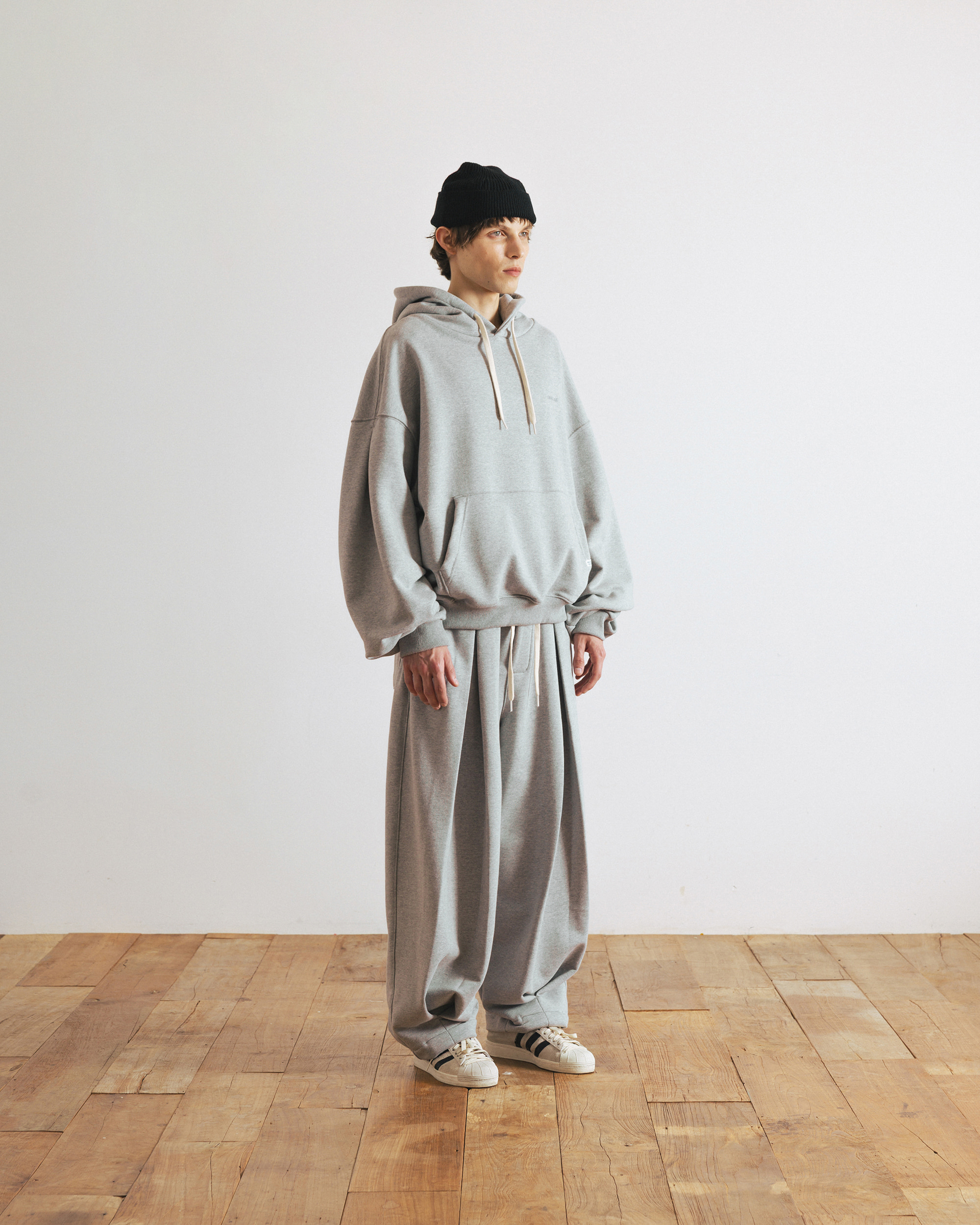 AG] Valley Tuck Sweat Balloon Pants - Melange Grey - ANGLAN