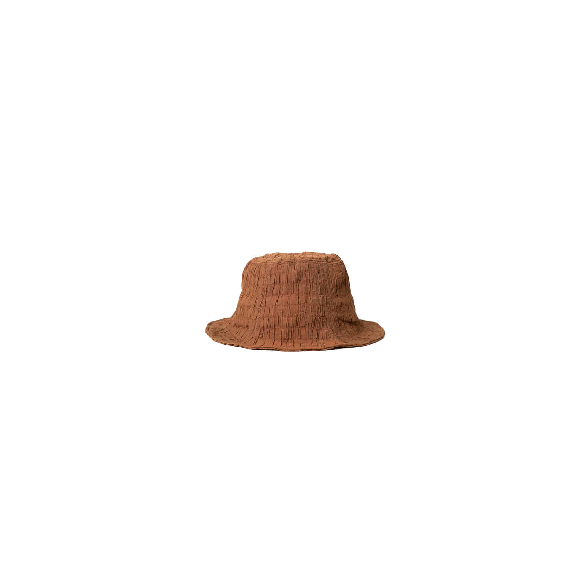 Pleated Bucket Hat - Brown